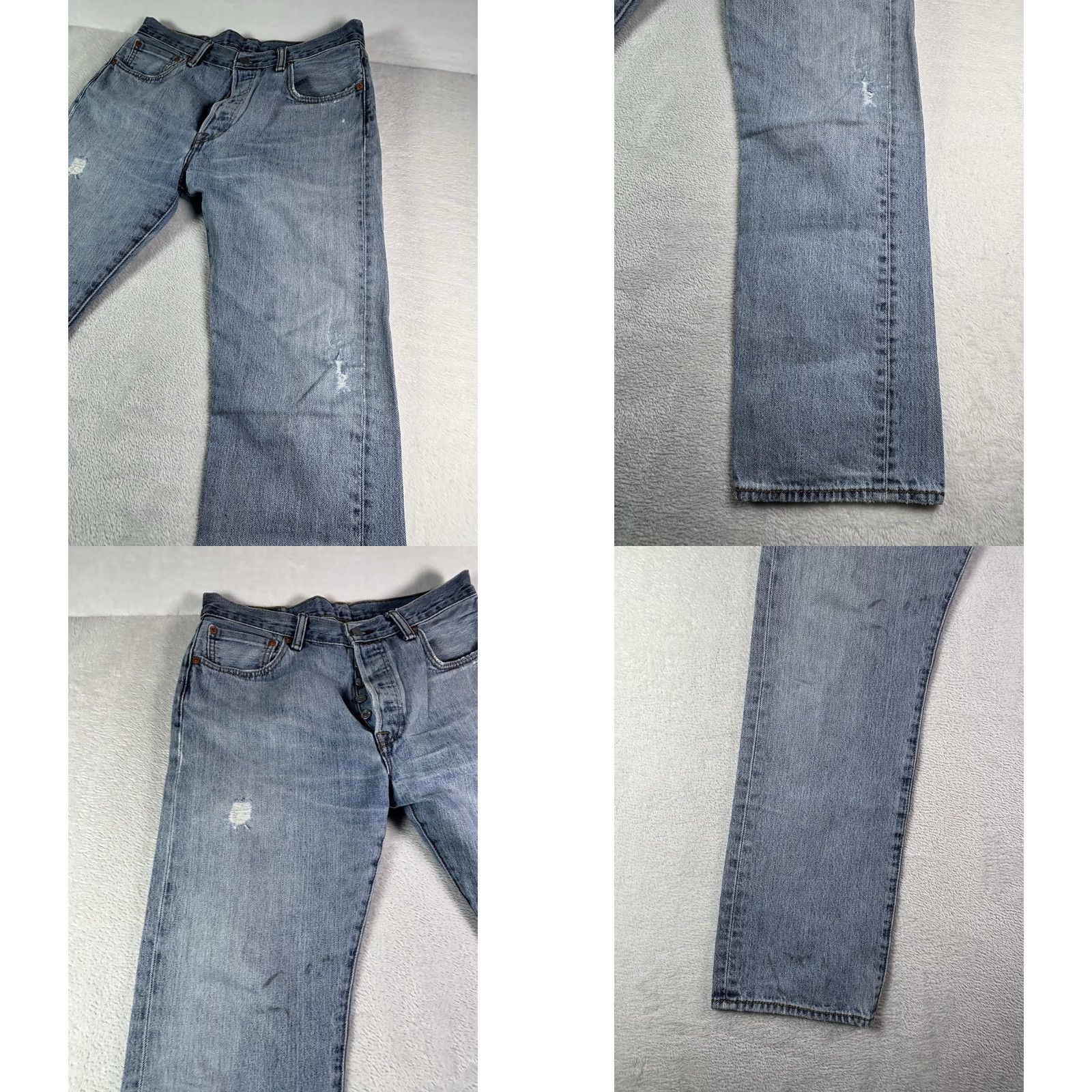 Levi's VINTAGE Levi's 501 Jeans Men Straight Leg Button Fly Distressed Workwear 33x30 Blue Denim Size 33 Regular Men’s Retro Classic Size US 33 - 10 Thumbnail