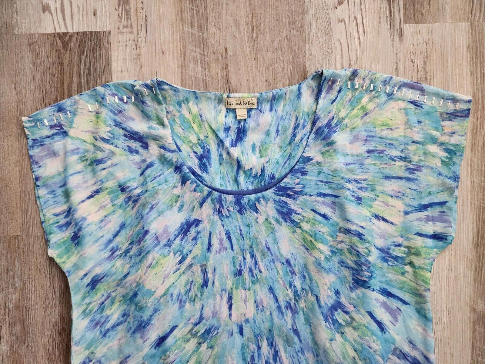 Designer Live And Let Live Top Large Blue Hippie Boho Layered Dolman Size L / US 10 / IT 46 - 3 Thumbnail