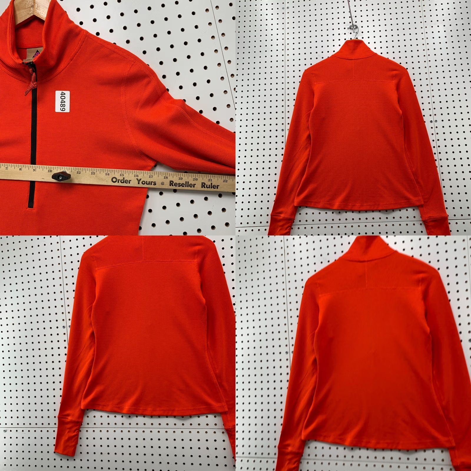 Nike Nike ACG Active Top Womens Medium Orange Long Sleeve Pullover 1/2 Zip Size M / US 6-8 / IT 42-44 - 9 Thumbnail