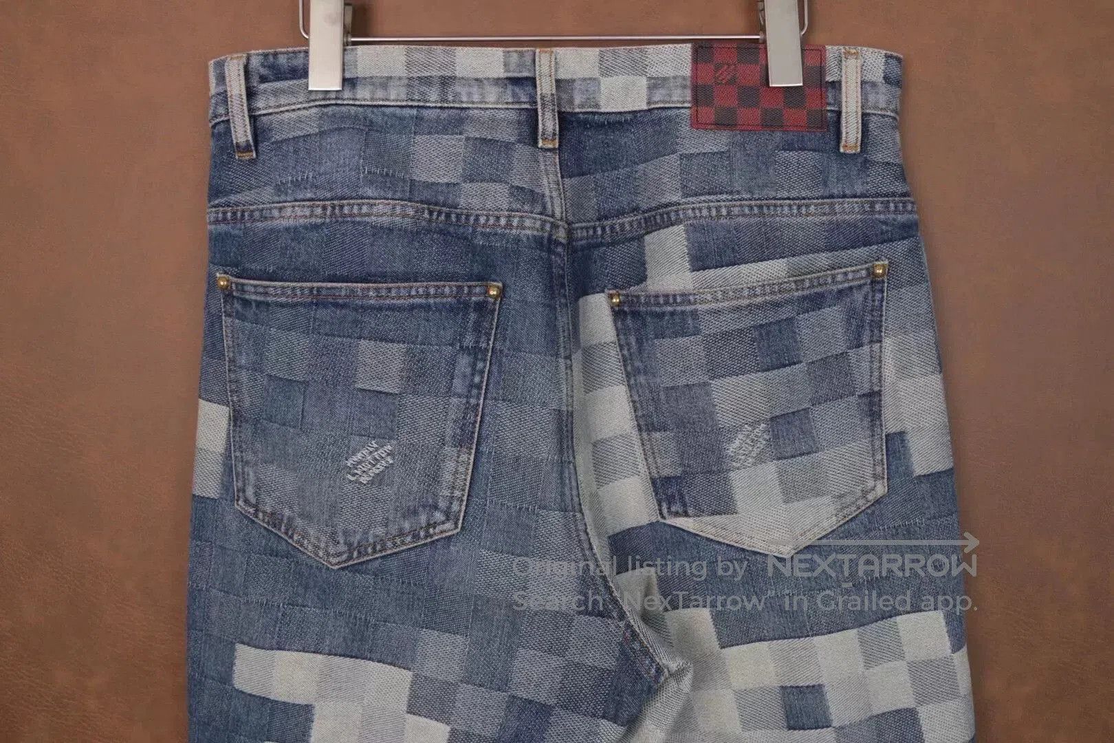 Louis Vuitton Louis Vuitton Mosaic Denim Straight Leg Pants. Size US 30 / EU 46 - 4 Thumbnail