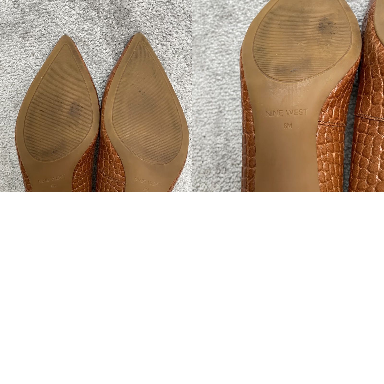 Nine West Nine West Pointed Toe Pump Heels Womens 8M Brown Crocodile Workwear Business Dress Shoes Size US 8 / IT 38 - 8 Thumbnail