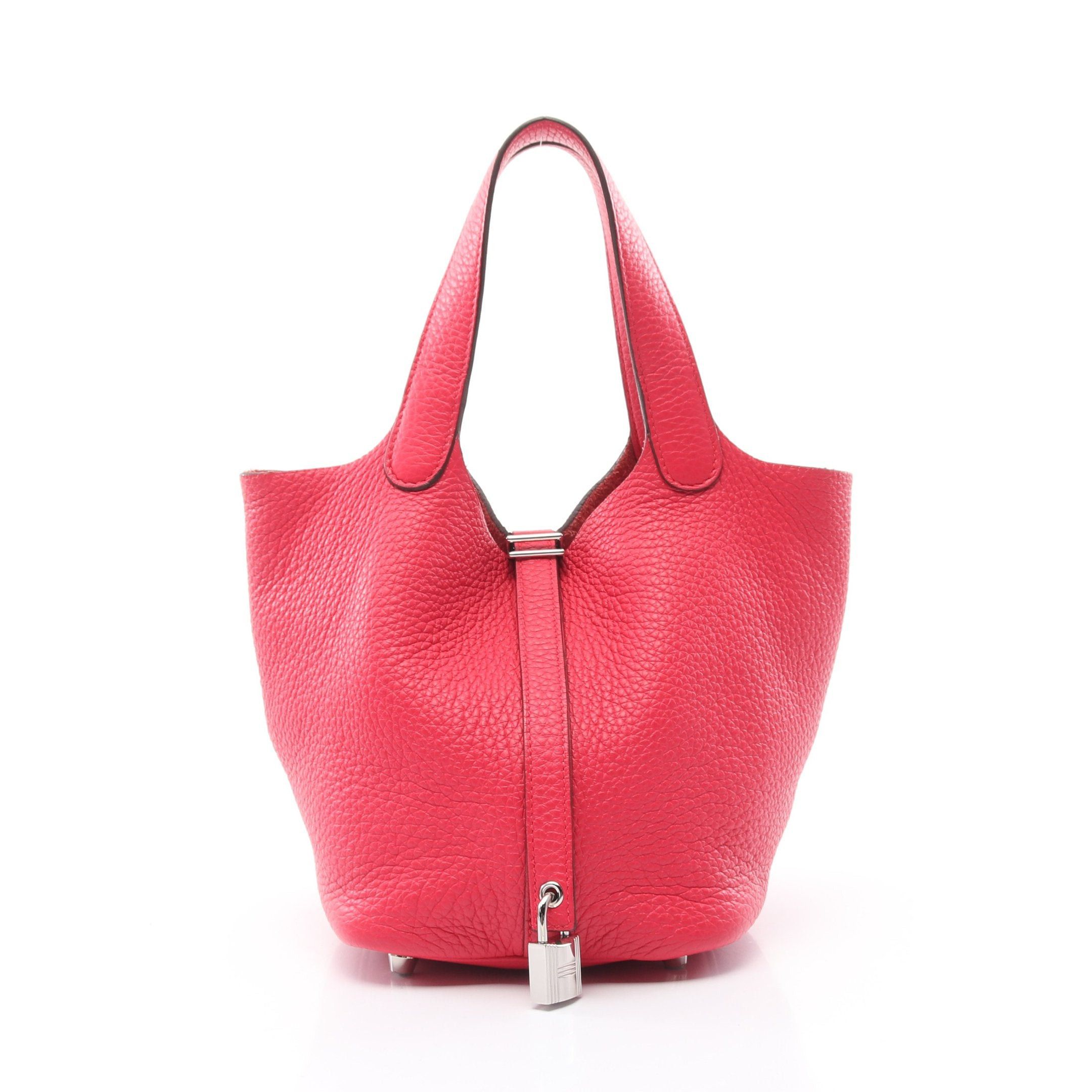 Hermes Hermes Picotane Pm Rose Extreme Handbag Clemence Leather Pink Purple Silver Hardware D Stamp Size ONE SIZE - 1 Thumbnail