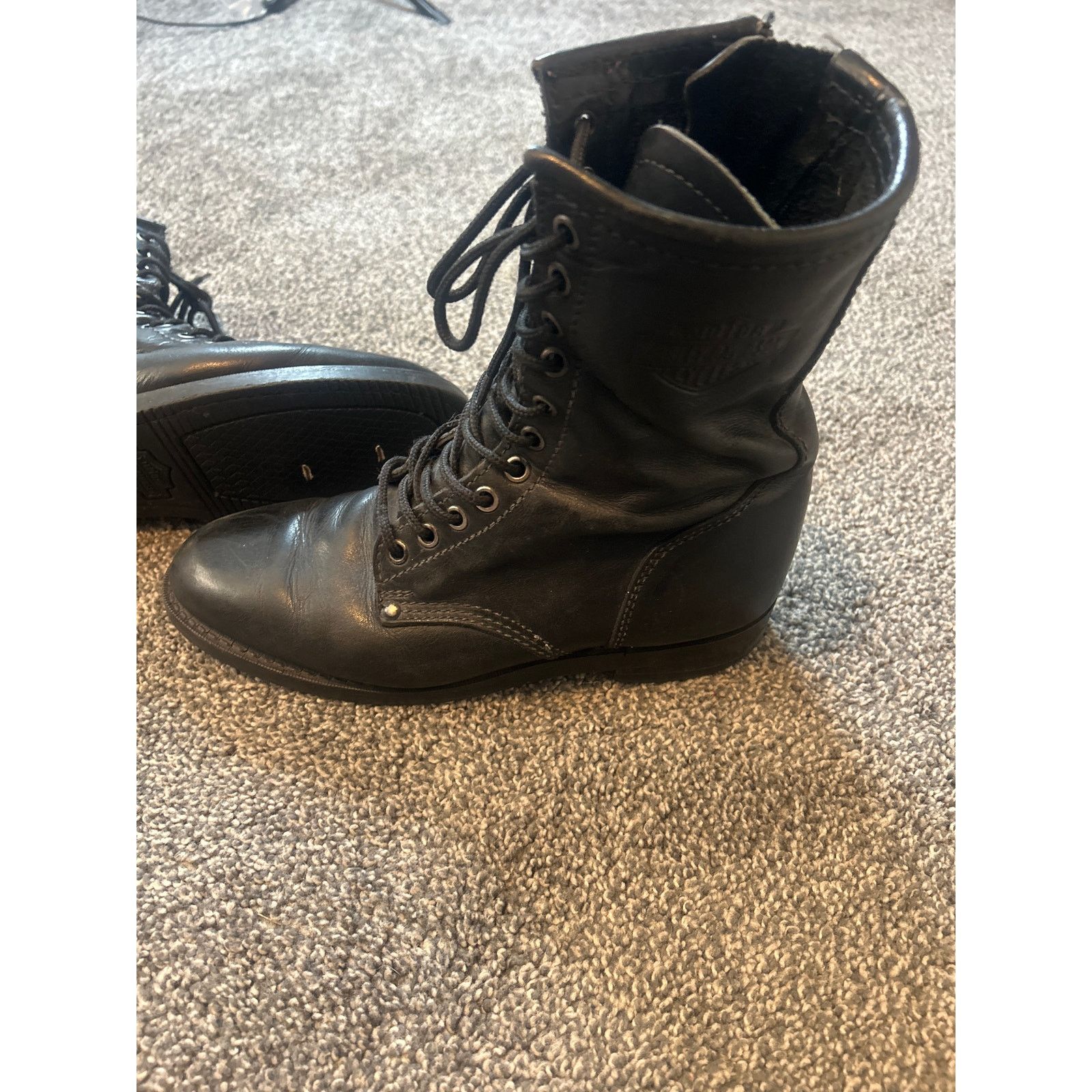 Harley Davidson Harley Davidson 88417 Women Ladies 7.5 M Zip Black Boot Size US 7.5 / IT 37.5 - 2 Thumbnail