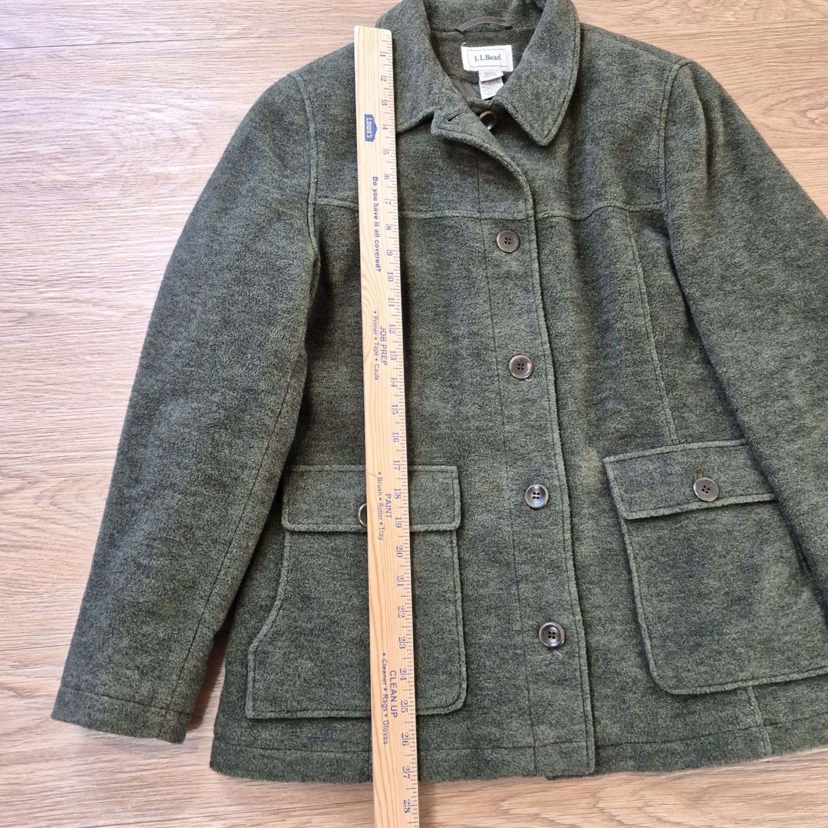 Vintage VINTAGE? No. LL Bean Green Wool Blend Coat Jacket Womens M Pockets Chore Barn Shacket Blazer Size M / US 6-8 / IT 42-44 - 5 Thumbnail