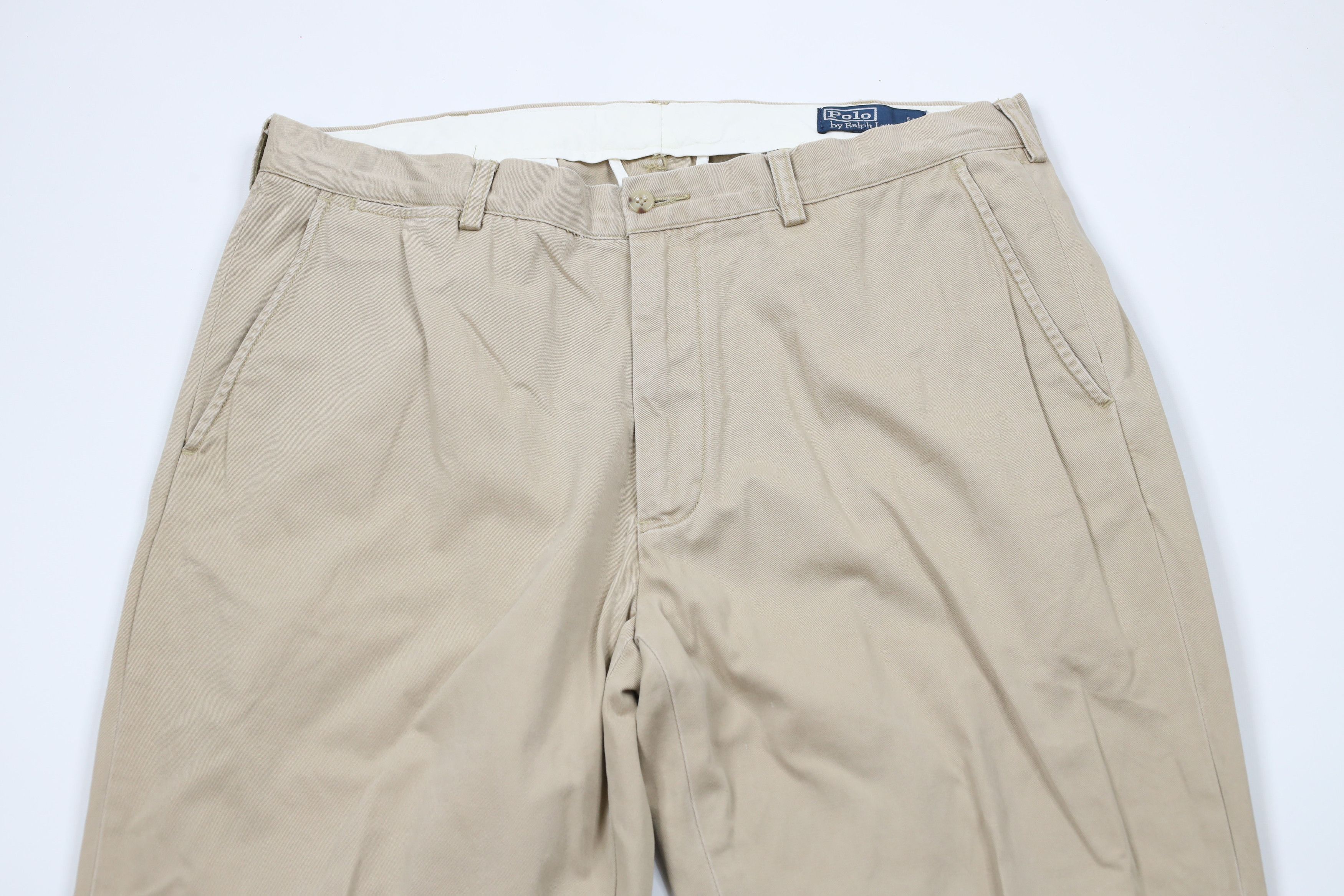 Ralph Lauren × Vintage Vintage 90s Ralph Lauren Wide Leg Chino Pants Khaki Cotton Size US 38 / EU 54 - 2 Thumbnail