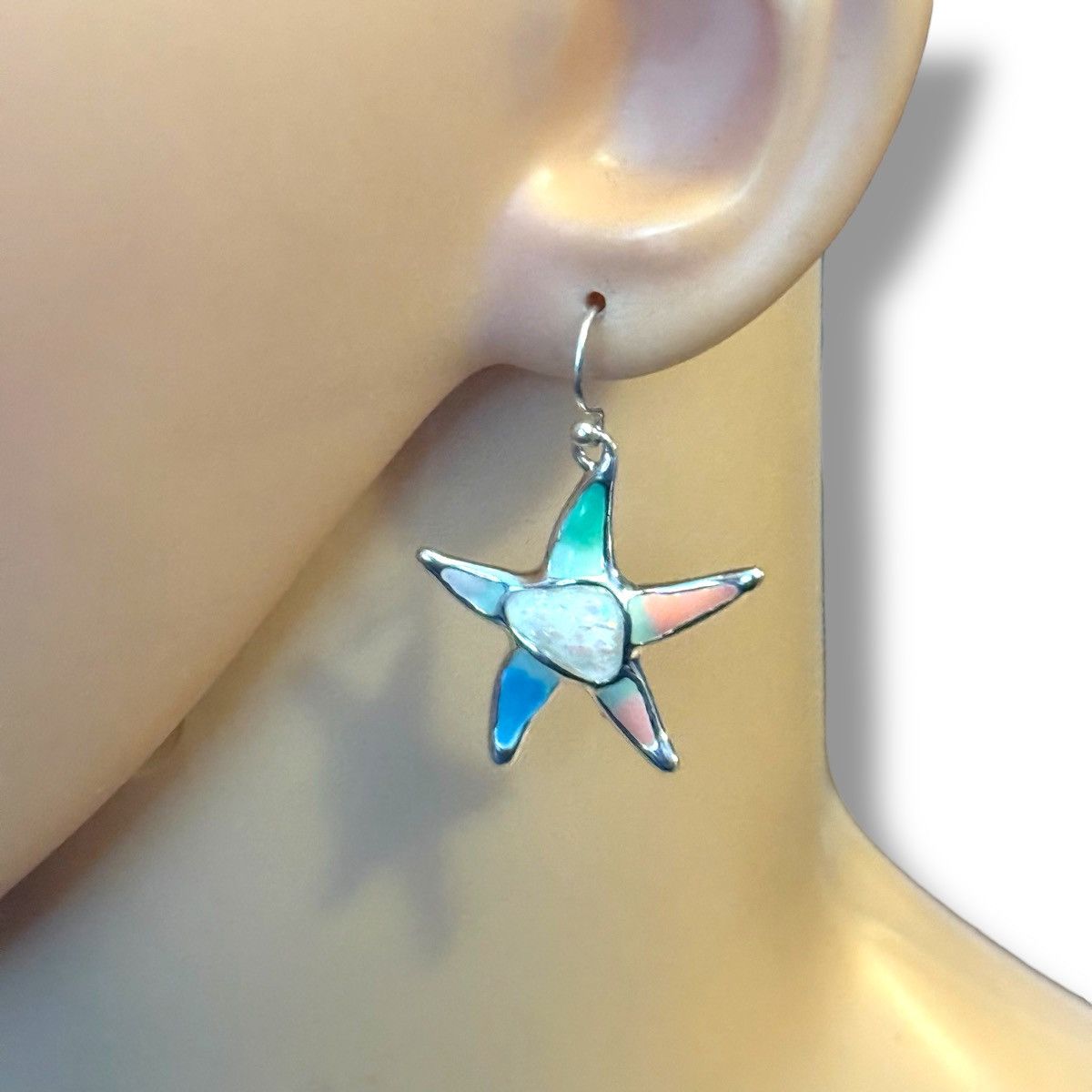 Other Silver tone multicolor mosaic starfish dangle earrings Size ONE SIZE - 3 Thumbnail