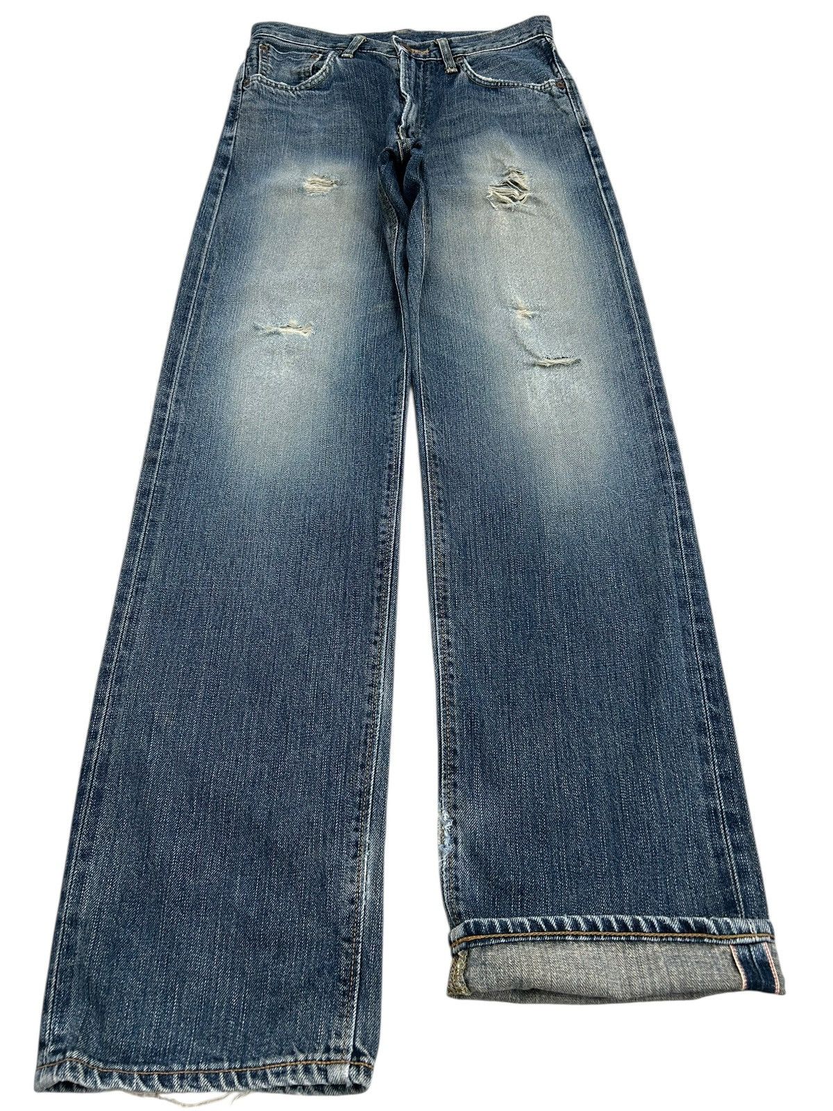 Edwin Vintage Edwin 505z Baggy Mud Washed Orange Tab Size US 29 - 1 Thumbnail