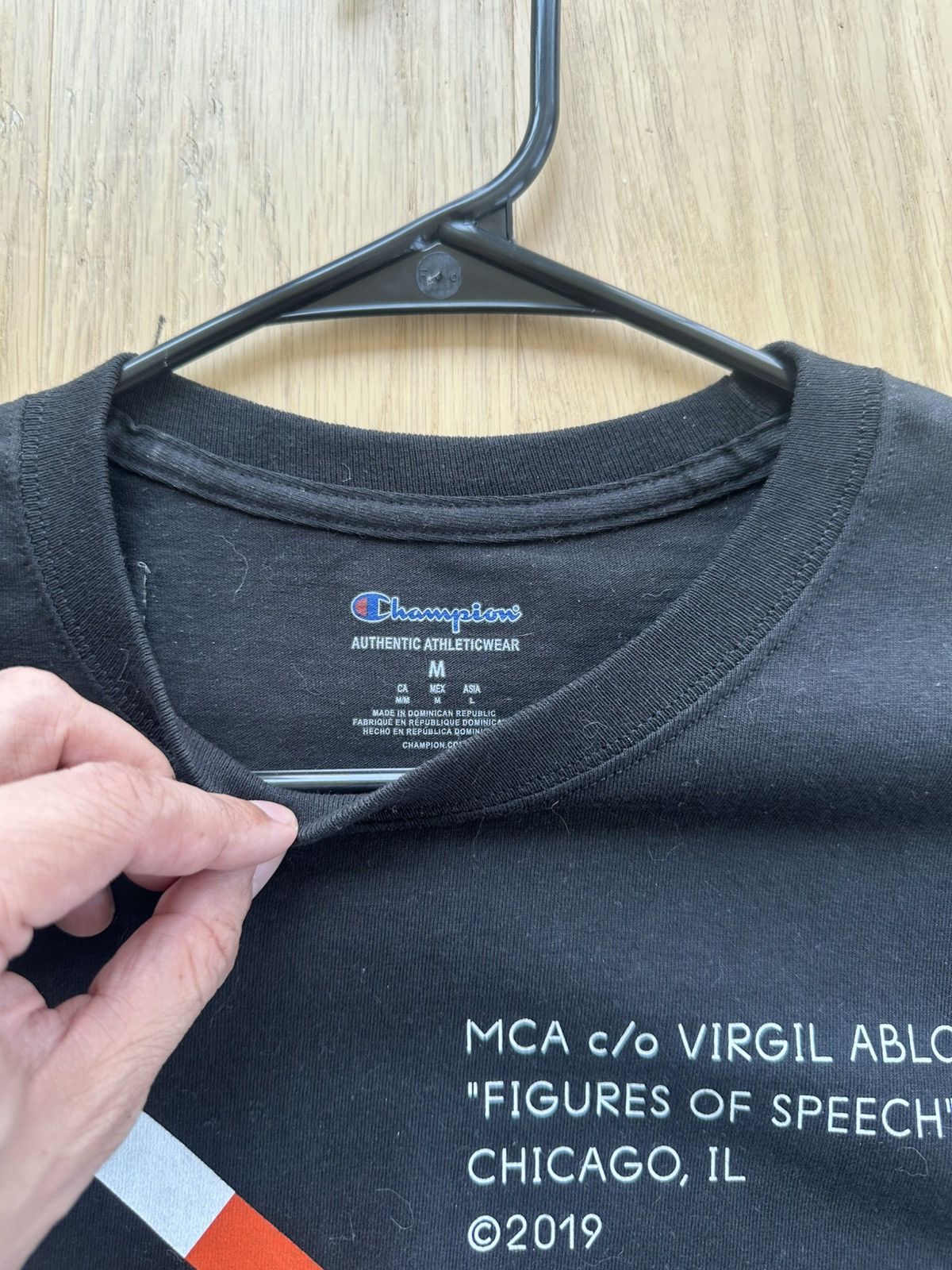 CHAMPION X OFF WHITE FIGURE VIRGIL MCA T SHIRT MEDIUM