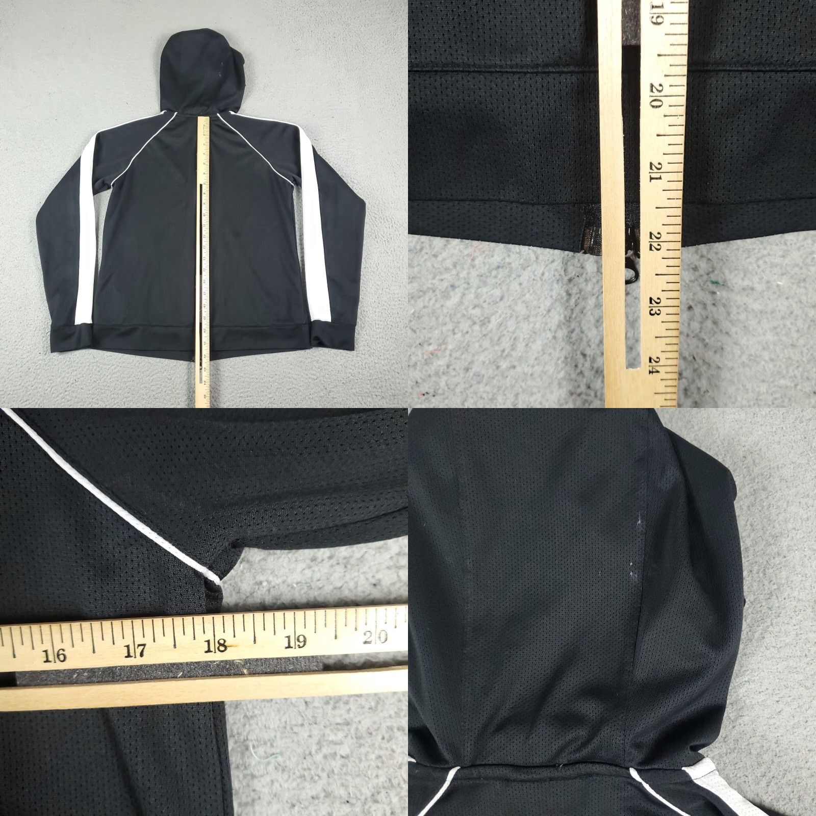 Reebok Vintage Reebok Sweater Womens Medium Black Full Zip Up Hoodie Sweatshirt Womens Size M / US 6-8 / IT 42-44 - 8 Thumbnail