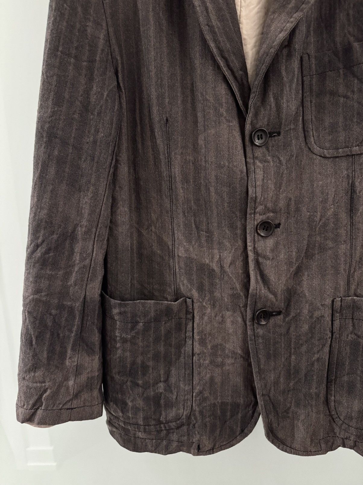 Comme des Garcons Homme Comme des Garçons AD2004 Distressed Faded Blazer Size 38S - 3 Thumbnail
