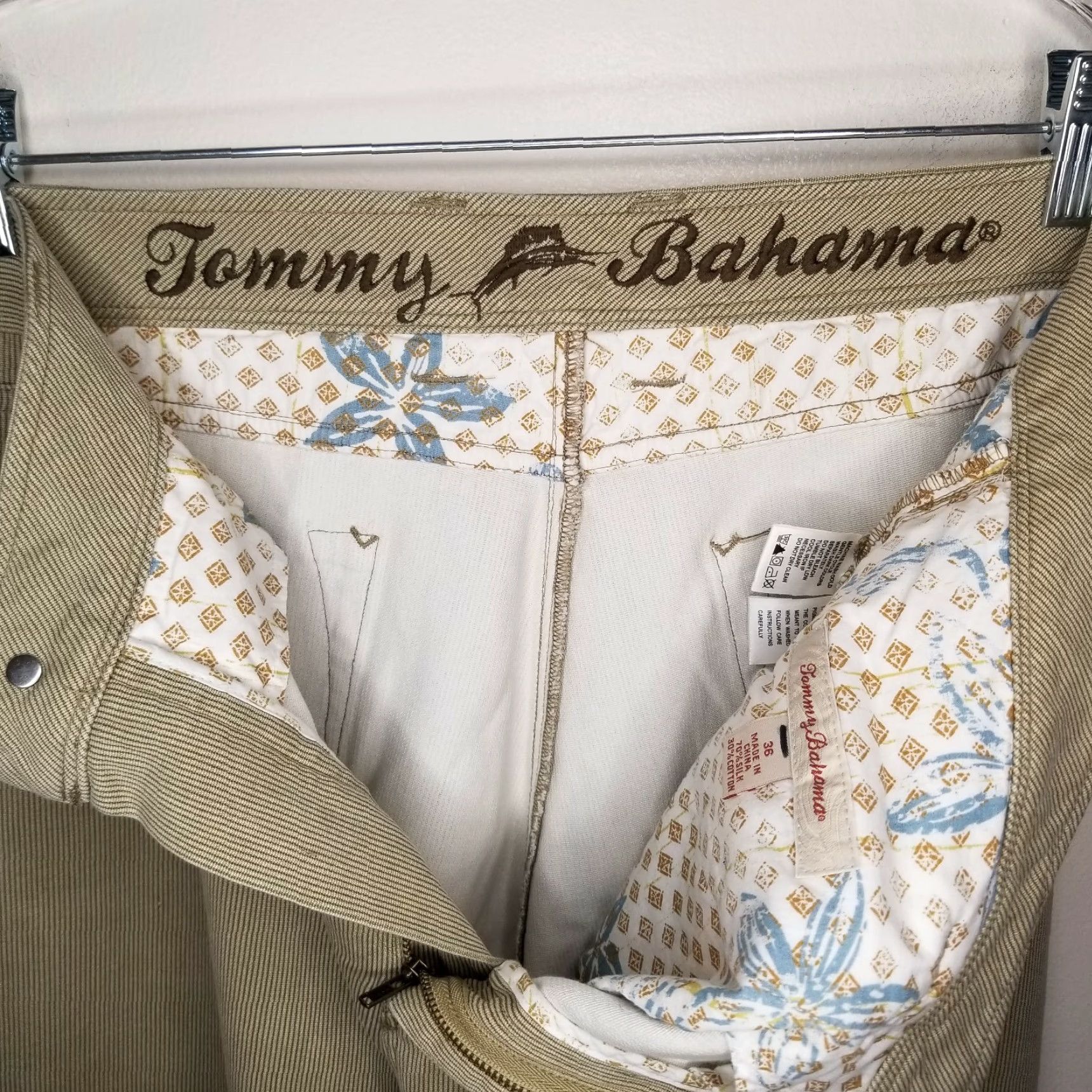 Tommy Bahama TOMMY BAHAMA Dress Pants Mens Beige Silk Cotton Blend Size 36x33 Size US 36 / EU 52 - 5 Thumbnail