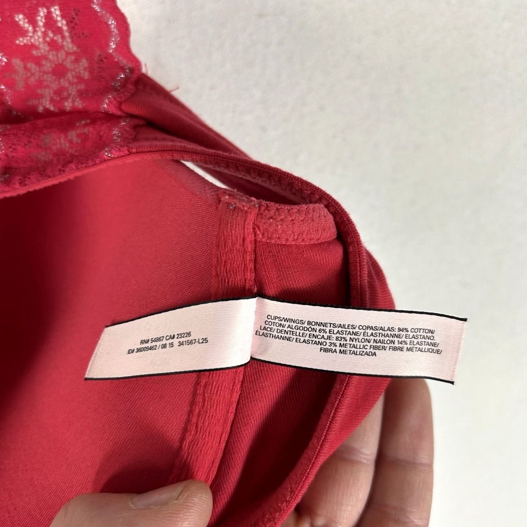 Victoria's Secret Victoria's Secret Push-Up Bra Womens 32DD Red Y-Back Front Clasp Size ONE SIZE - 7 Thumbnail