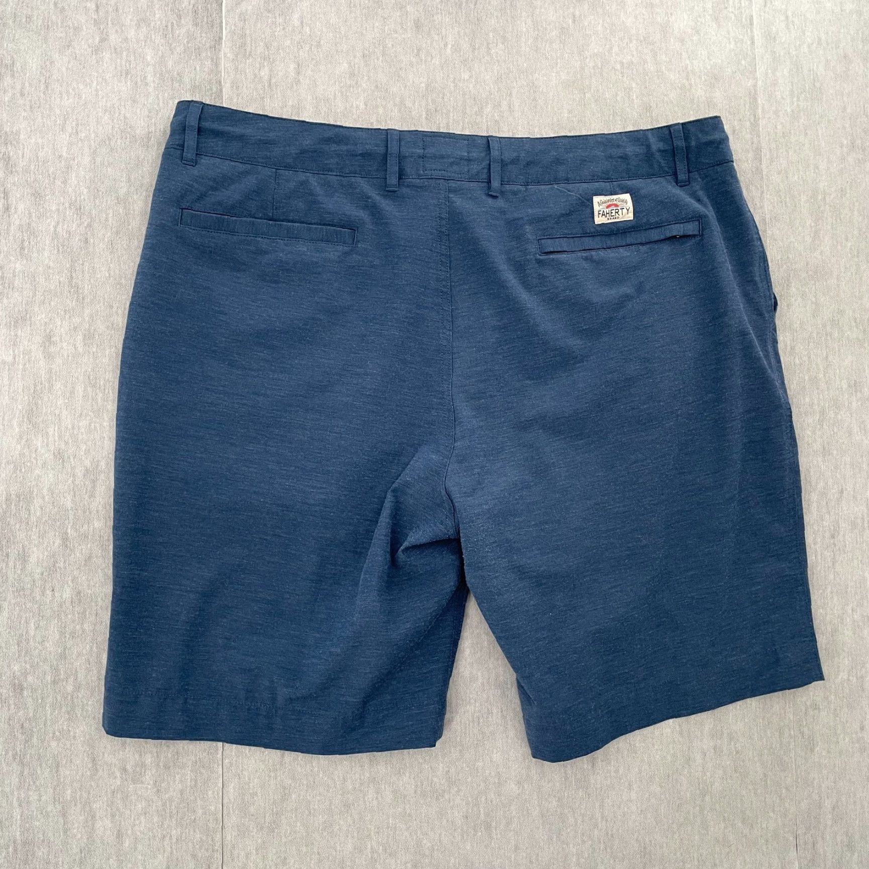 Faherty Faherty All Day Shorts Adult 38 Blue Pockets Drawstring Logo Stretch Cotton Blend Polyester Spandex Chino Men Mens Regular Size US 38 / EU 54 - 2 Thumbnail