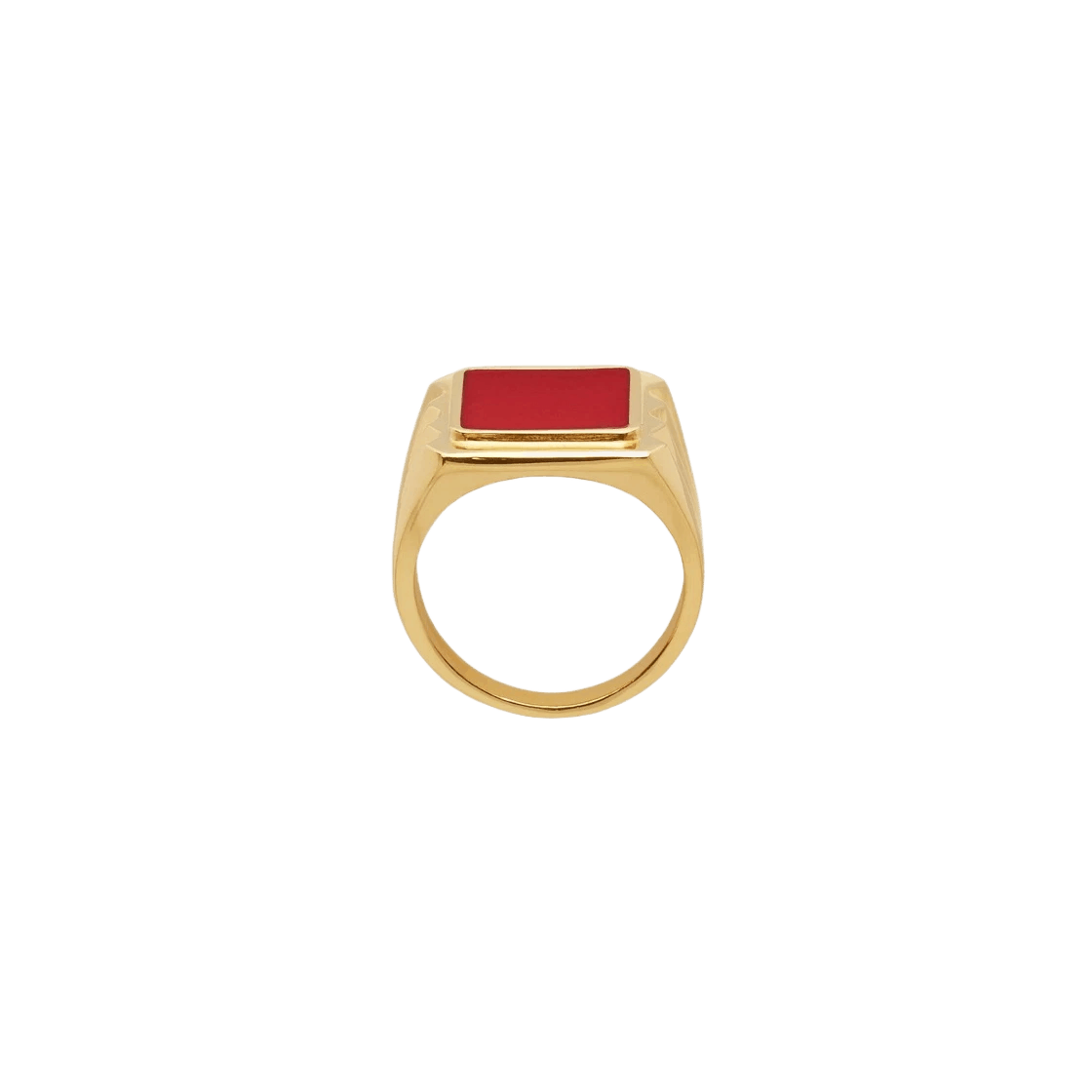 Bottega Veneta o1bcso1str0725 Size: 21 / Essentials Ring in Gold/Chili Size ONE SIZE - 2 Thumbnail