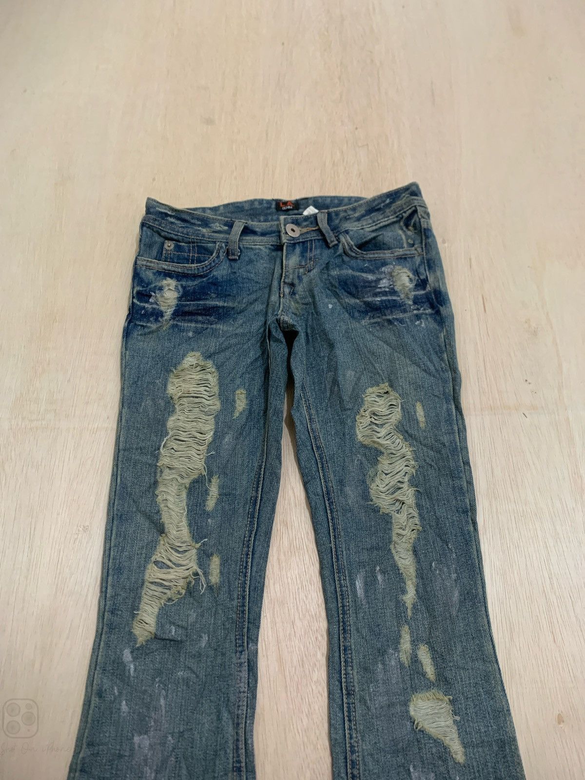 If Six Was Nine × Japanese Brand Distressed Jeans Flare L.A Denim Ifsixwasnine style bootcut Size US 29 - 2 Thumbnail