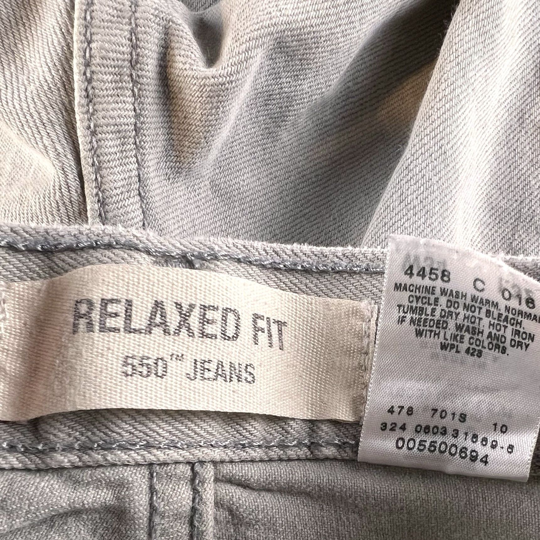 Levi's VINTAGE Levi's 550 Jeans Men's 34x34 Gray Denim Relaxed Straight 5-Pocket USA 90s Size US 34 / EU 50 - 4 Thumbnail