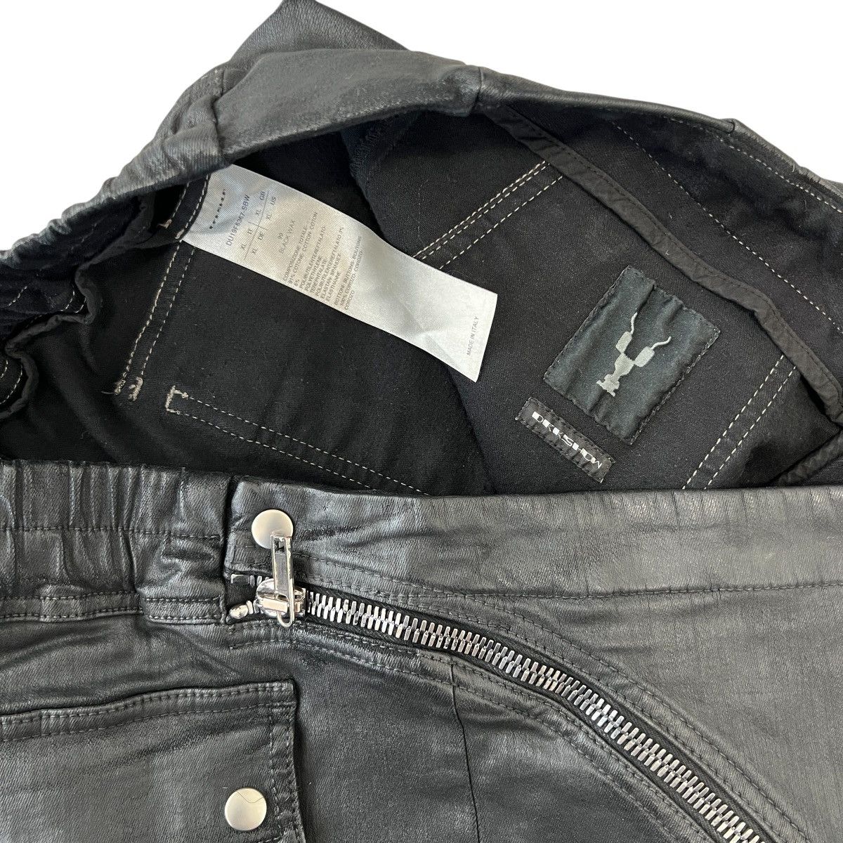 Rick Owens Drkshdw RICK OWENS DRKSHDW 2019AW Black Wax Air Cut Jogger Size US 31 - 4 Thumbnail