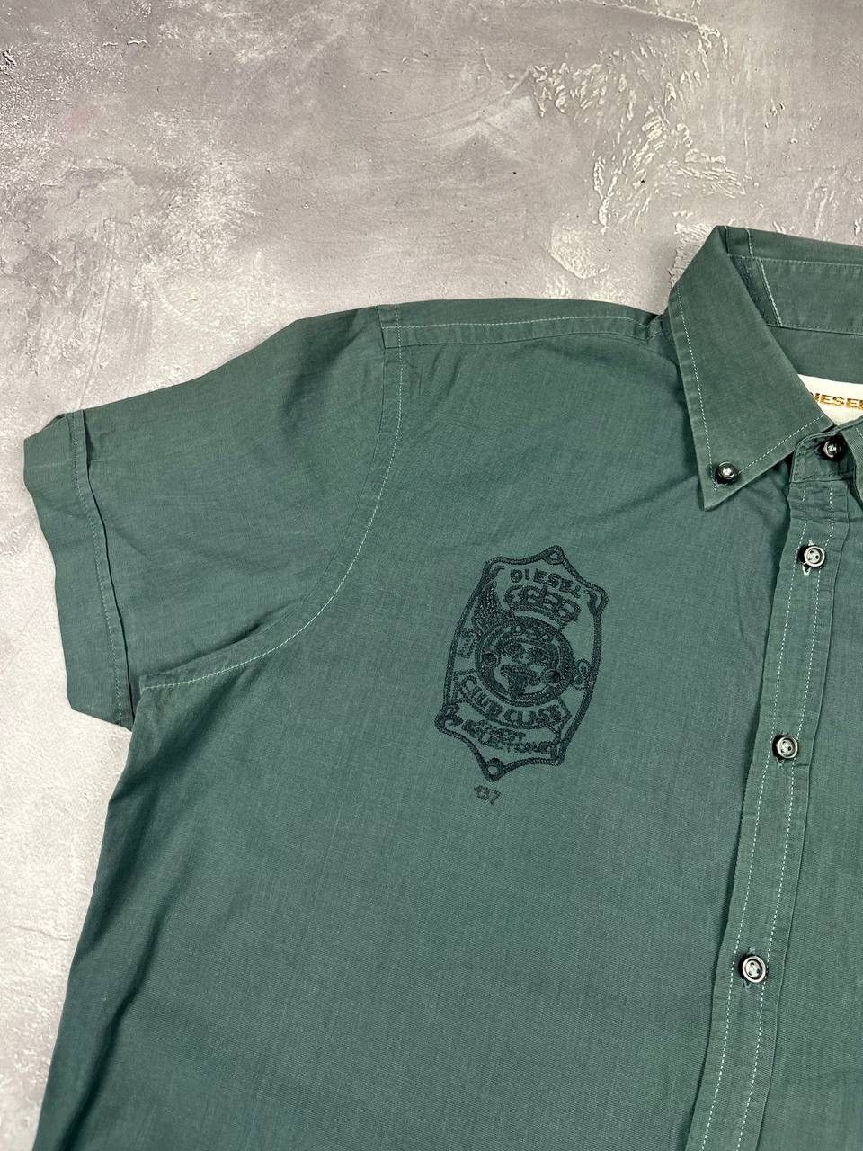 Diesel Diesel Men's Green Short Sleeve Button-Down Shirt Size L Size US L / EU 52-54 / 3 - 3 Thumbnail
