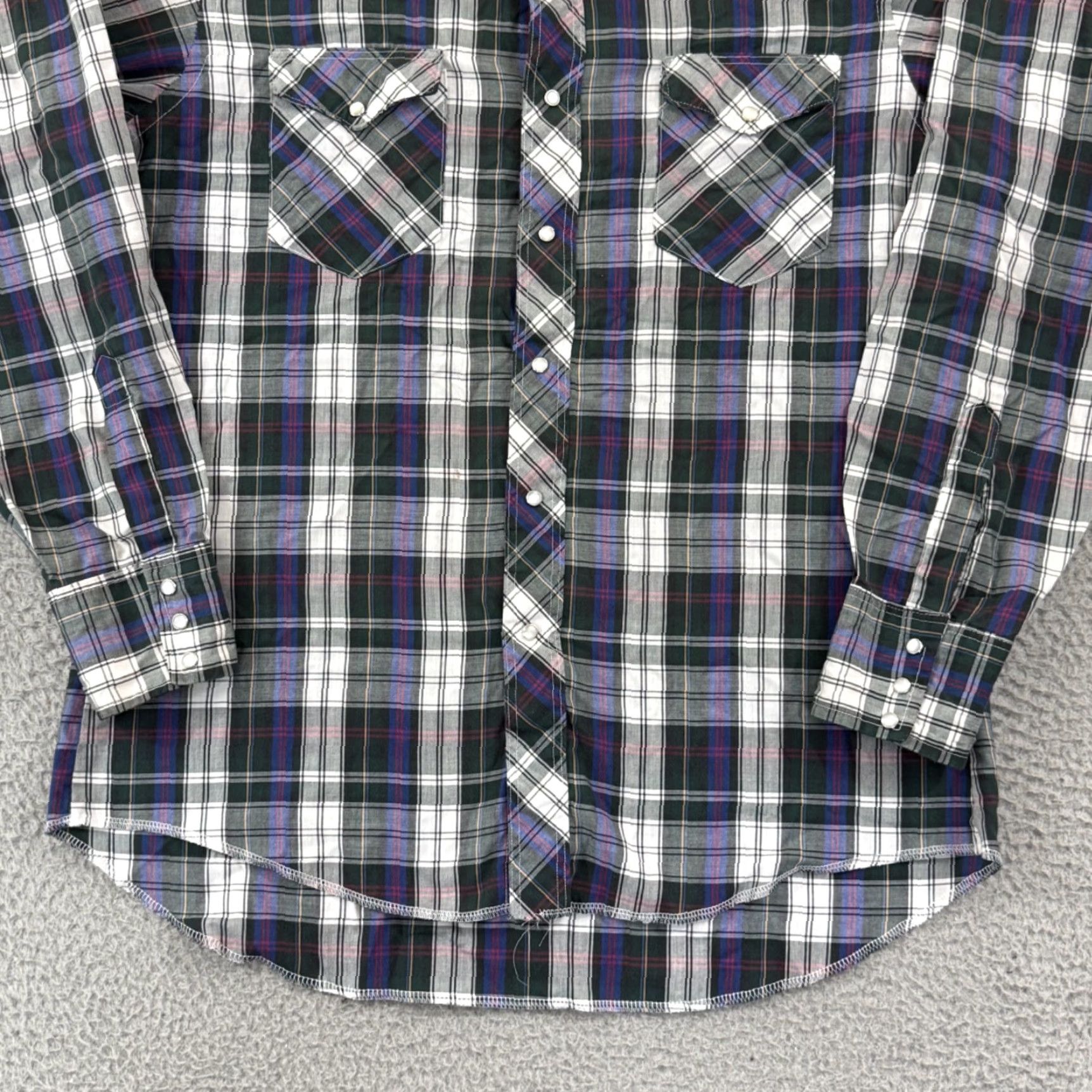 Wrangler VINTAGE Wrangler Shirt Men Large Plaid Long Sleeve 90s Pearl Snap Western X Long Size US L / EU 52-54 / 3 - 2 Thumbnail