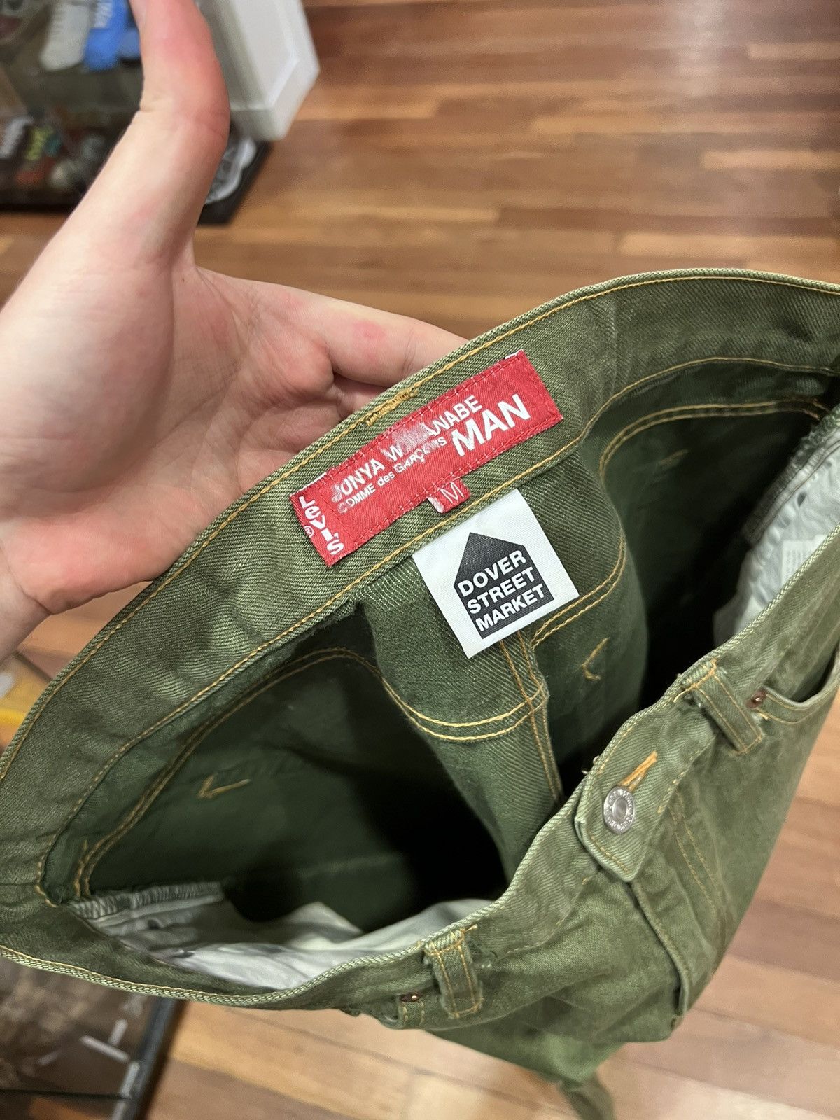 Comme des Garcons 2006 Junya Comme Des Garçons Levi’s ‘Bullseye’ Denim Olive Size US 32 / EU 48 - 6 Thumbnail
