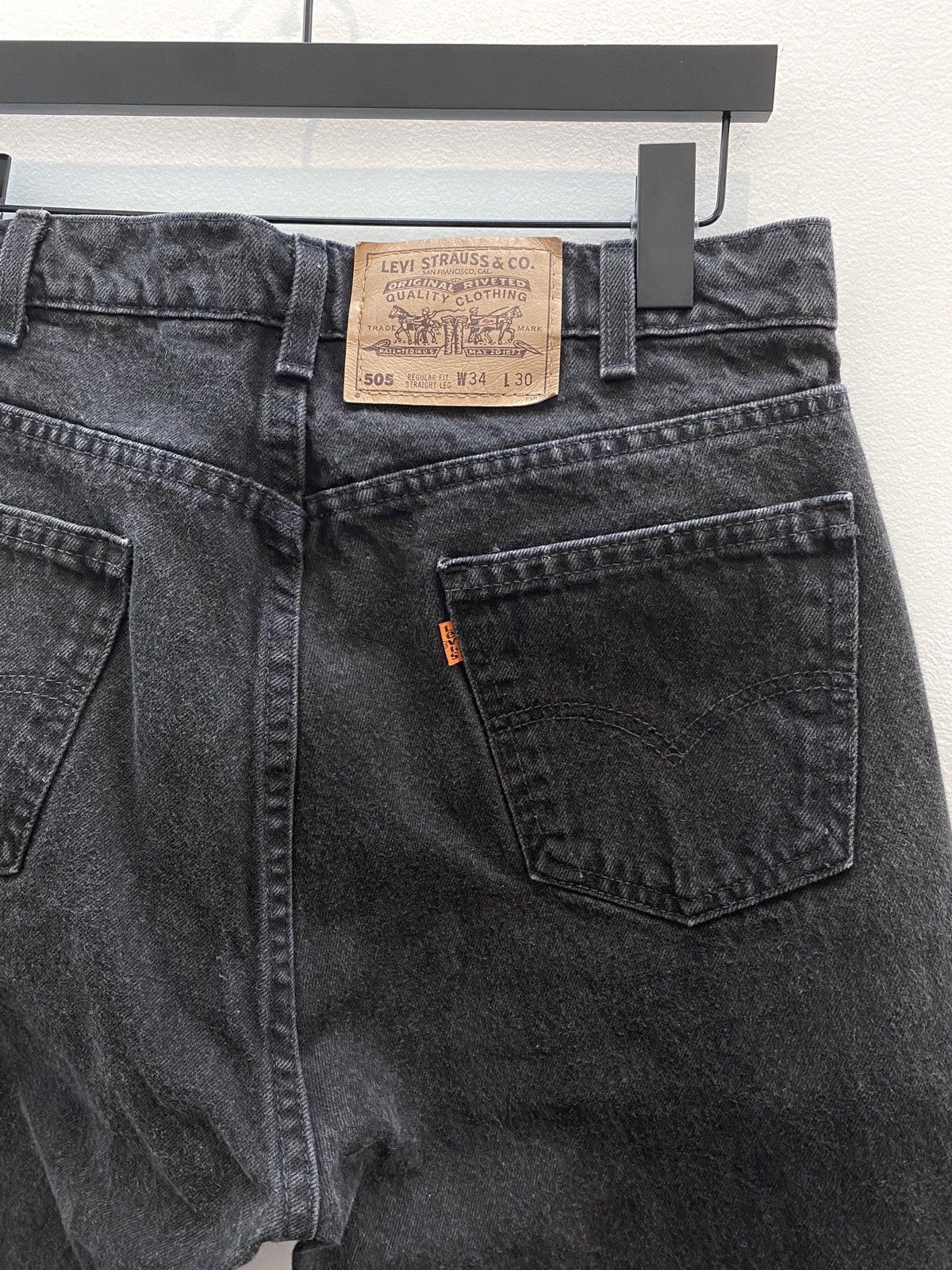 Levi's VINTAGE 96 LEVI’S 505 WASHED BLACK JEANS ORANGE TAB Size US 32 / EU 48 - 3 Thumbnail