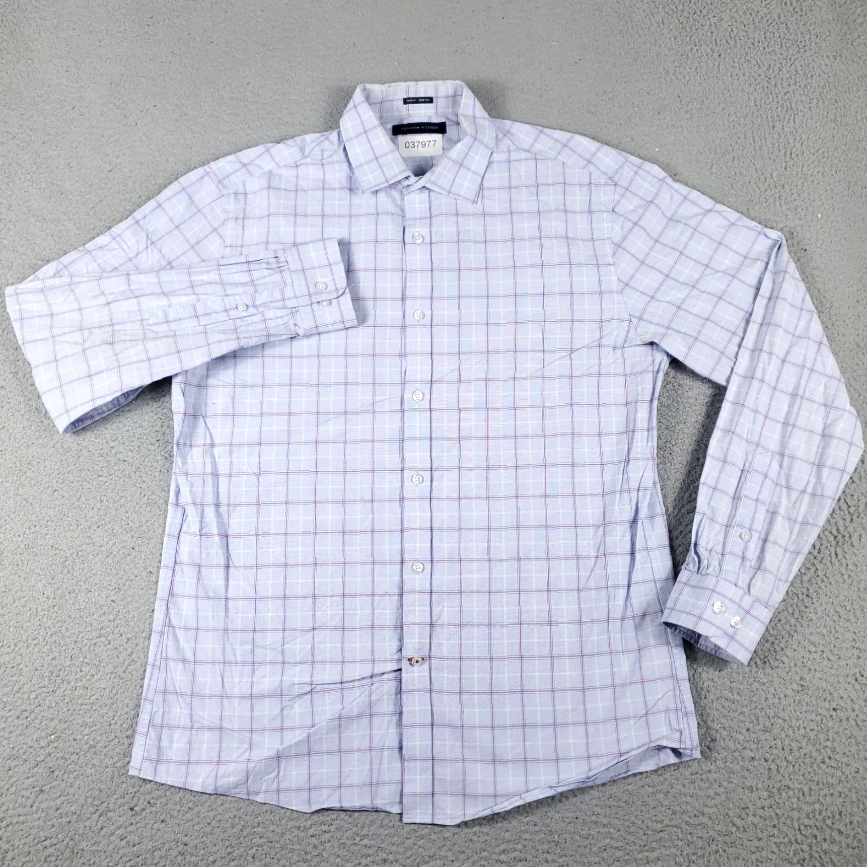 Tommy Hilfiger Tommy Hilfiger Blue Plaid Button-Up Shirt Mens Large Long Sleeve Casual Size US L / EU 52-54 / 3 - 2 Thumbnail