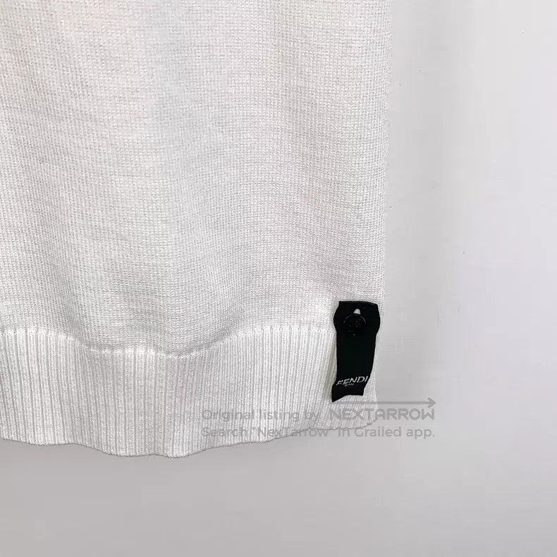 Fendi Fendi White Double F Metal Logo Merino Wool Crewneck Short Size US S / EU 44-46 / 1 - 4 Thumbnail