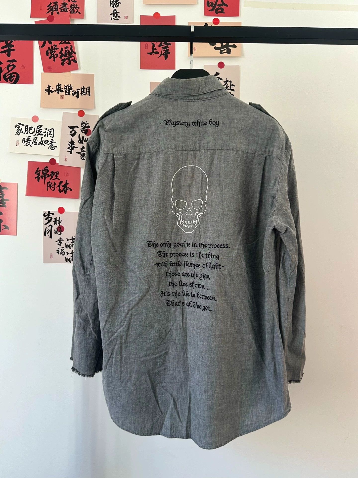 Number (N)ine Number Nine 01SS Skull Shirt Archive Cuffed Runway Size US XL / EU 56 / 4 - 3 Thumbnail
