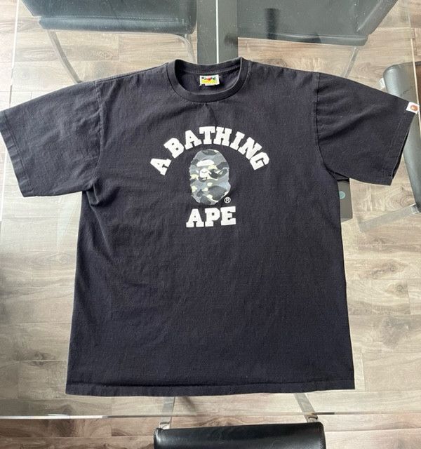 image of Bape City Camo College Tee in Black, Men's (Size XL)