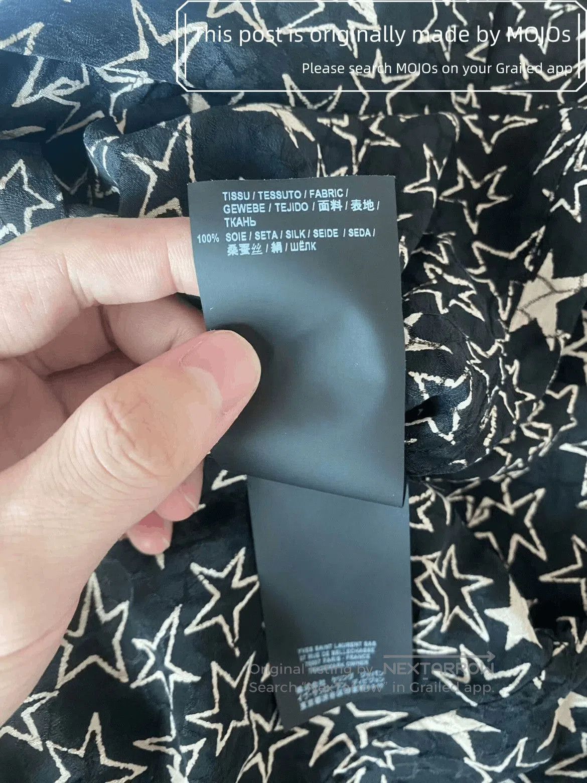 Saint Laurent Paris Sz 37 Saint Laurent Paris 19AW Full Stars Print Shirt mojos Size US S / EU 44-46 / 1 - 5 Thumbnail