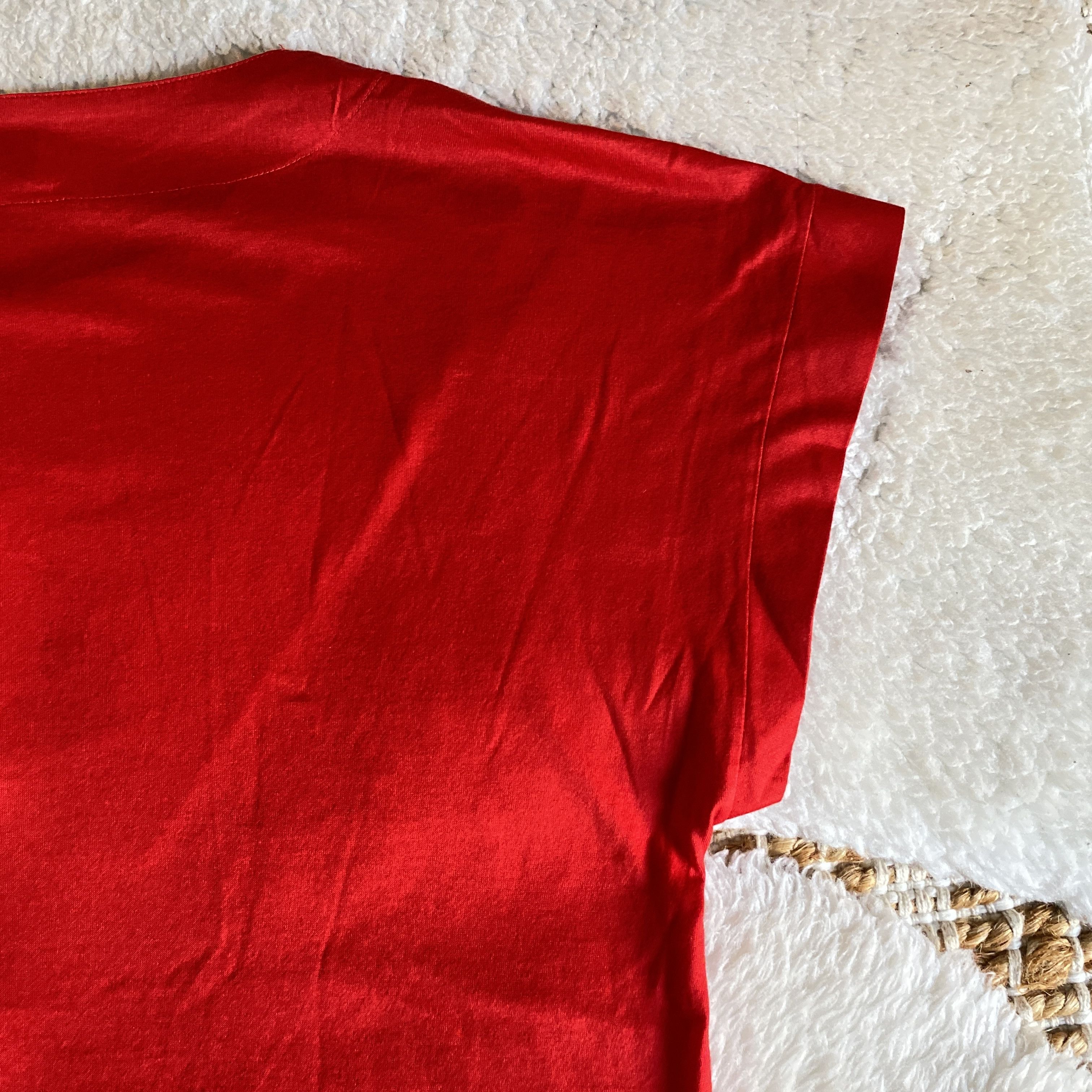 Gucci Vintage Gucci Red Cap Sleeve Henley T-Shirt Size M / US 6-8 / IT 42-44 - 16 Thumbnail