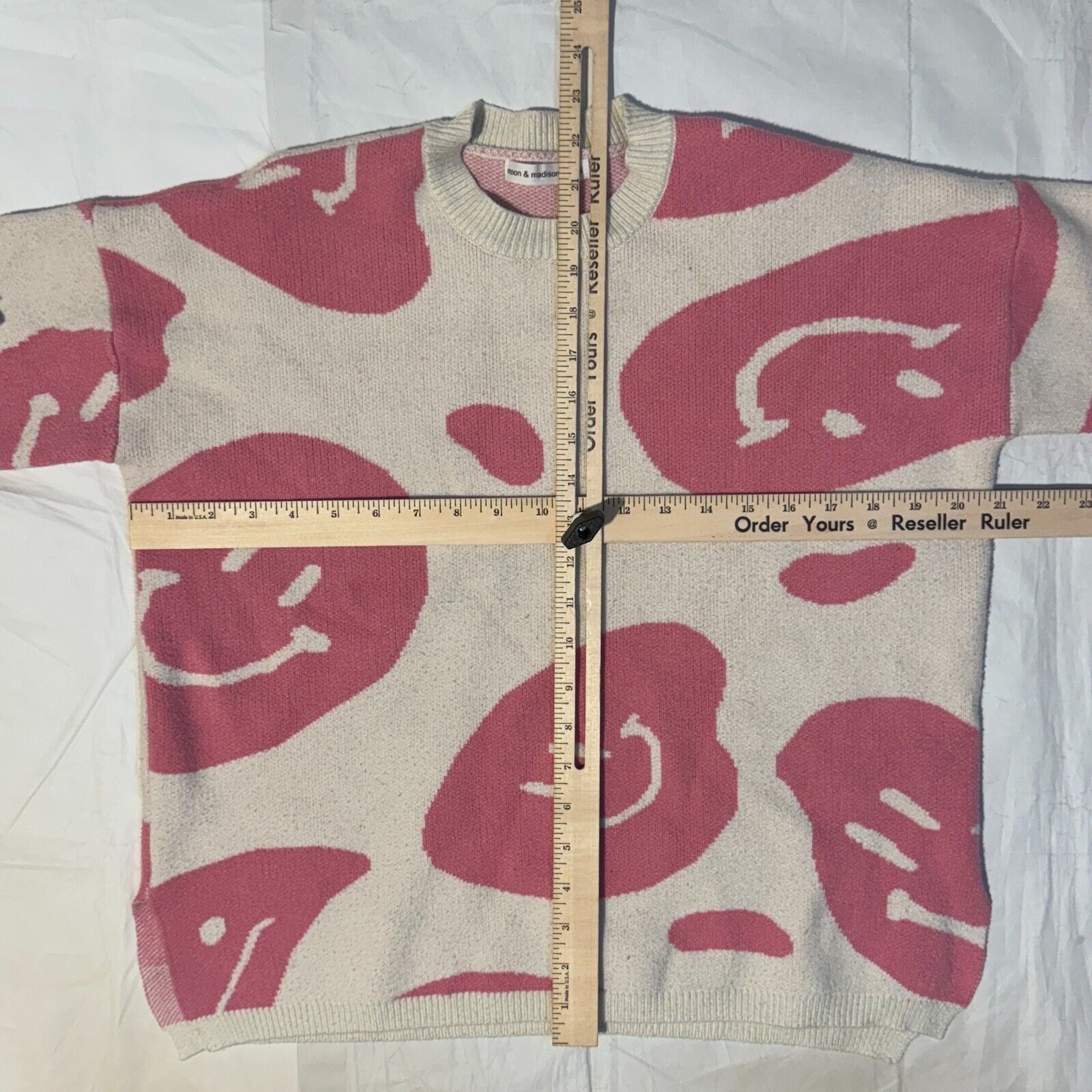 Other Moon & Madison Pink & Cream Smiley Face Sweater - XS Altar’D Size XS / US 0-2 / IT 36-38 - 3 Thumbnail
