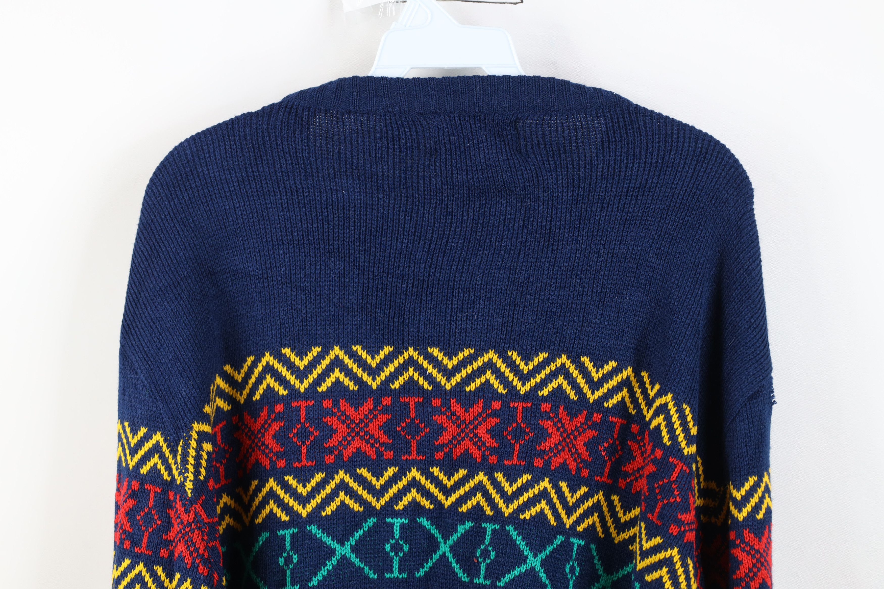 Vintage Vintage 70s Streetwear Fair Isle Snowflake Knit Sweater Size US L / EU 52-54 / 3 - 9 Thumbnail