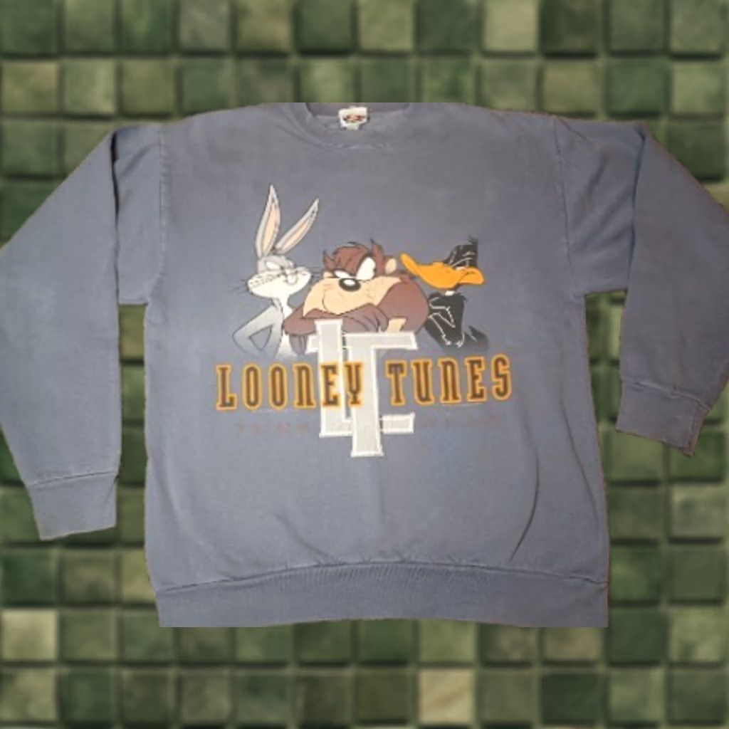 Vintage Vintage 90s Looney Tunes Taz Bugs Daffy Crewneck Sweatshirt Tune Wear Wu L True Size US L / EU 52-54 / 3 - 1 Thumbnail