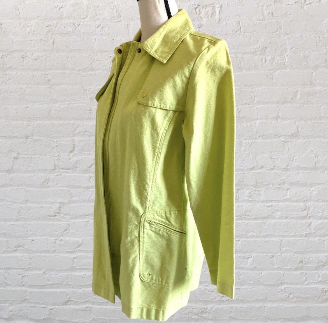 Other LIME GREEN ZIPPER BUTTON UP JACKET WITH POCKETS Size M / US 6-8 / IT 42-44 - 9 Thumbnail