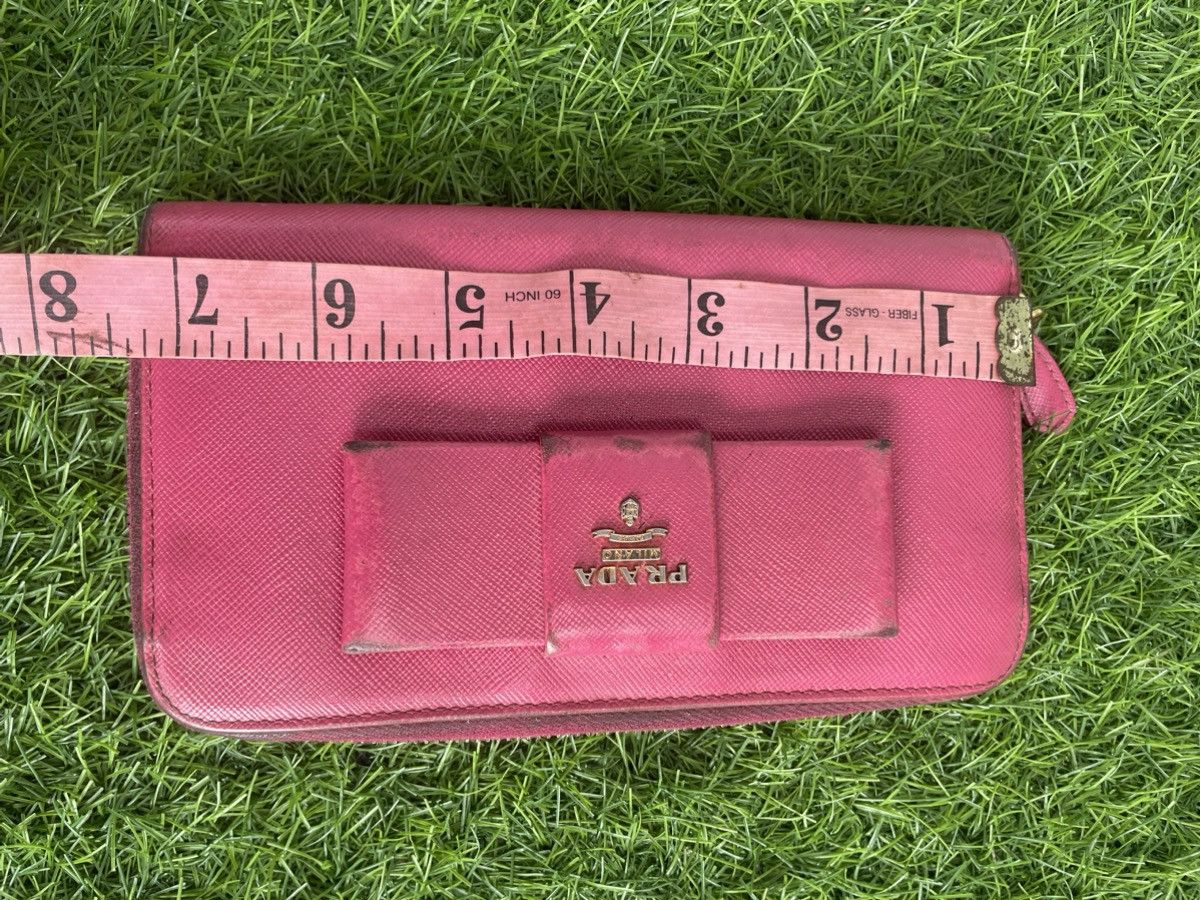 Prada PRADA Zip Around Long Wallet Fiocco Ribbon Saffiano Leather Size ONE SIZE - 14 Thumbnail