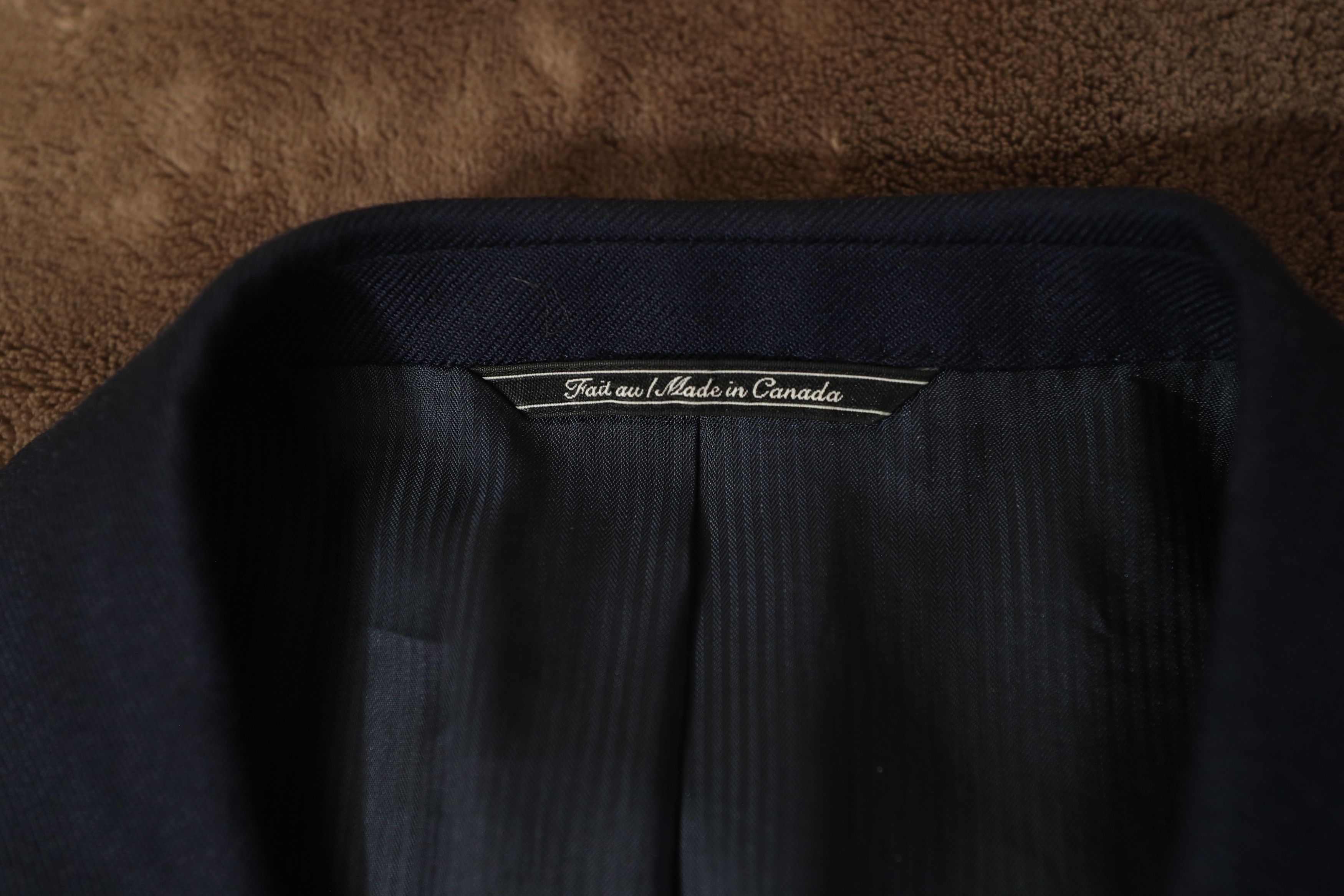 Saks Fifth Avenue Saks 5th Ave Cashmere Navy Suit Jacket (42R) Size 42R - 7 Thumbnail