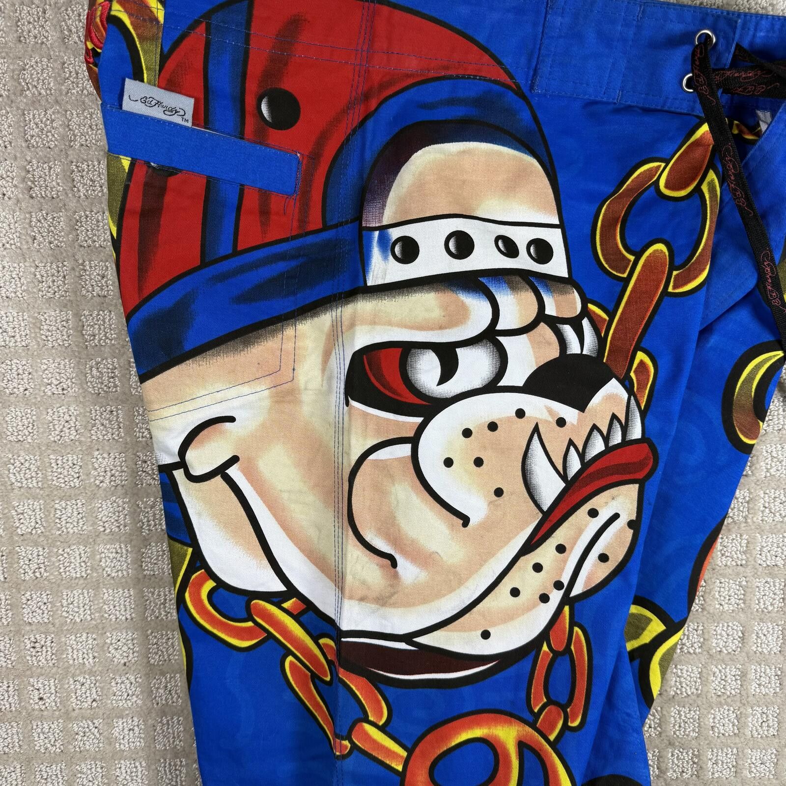 Ed Hardy Y2K Ed Hardy Bulldog Chain Board Shorts XL Size US 36 / EU 52 - 3 Thumbnail