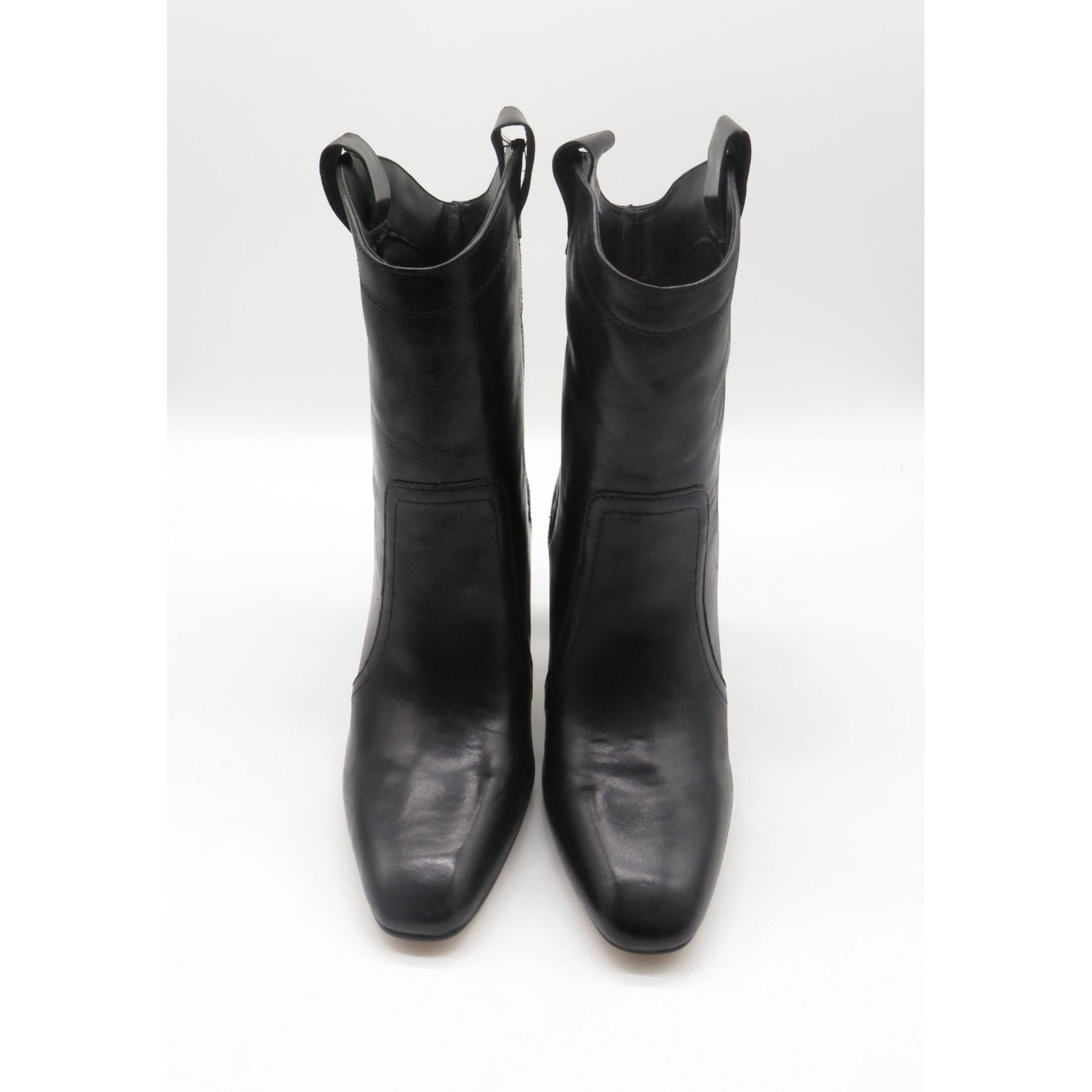 Jessica Simpson Jessica Simpson JS-Xovira Women's Black Leather Ankle Boots Size US 7.5 / IT 37.5 - 3 Thumbnail