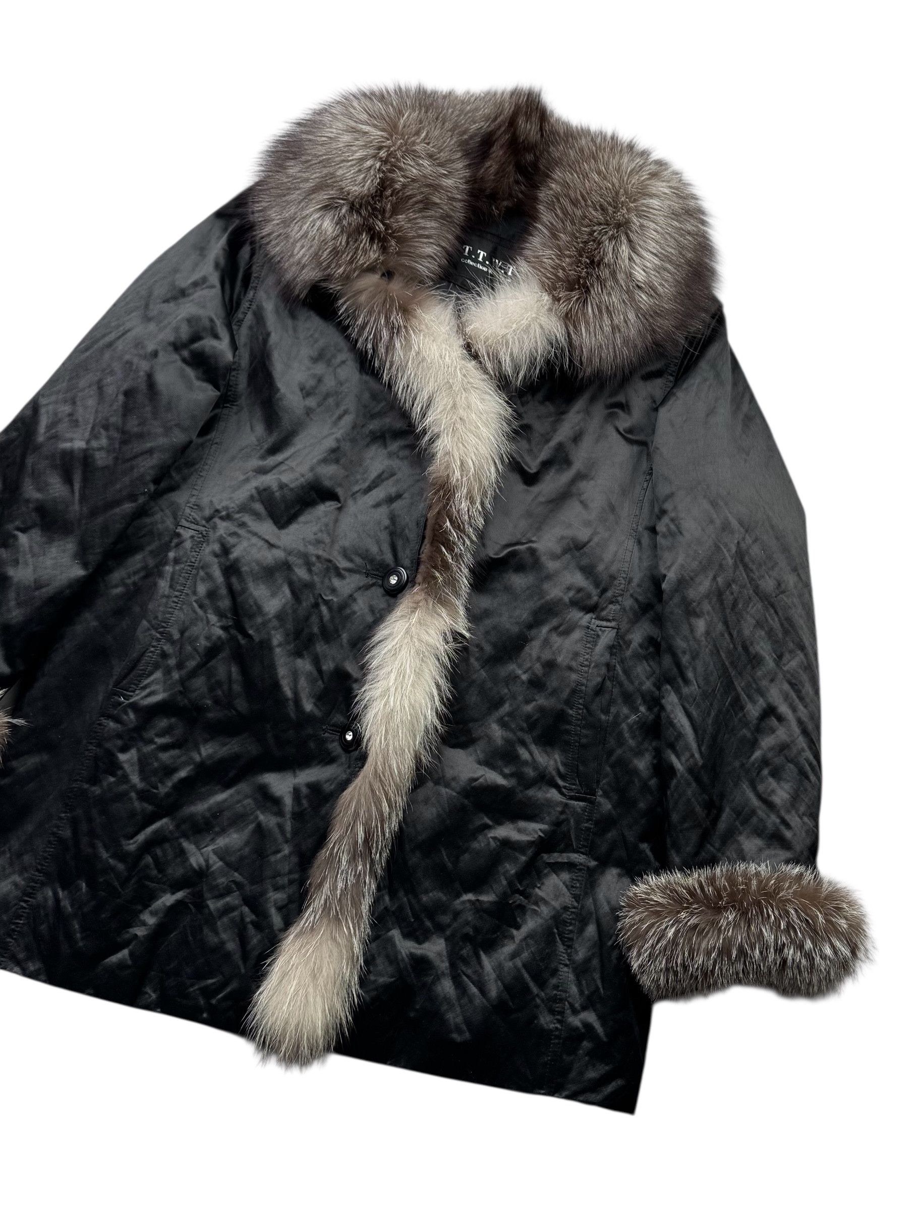 Vintage Jacket With Real Fur Details From The 90's(V394) Size L / US 10 / IT 46 - 3 Thumbnail