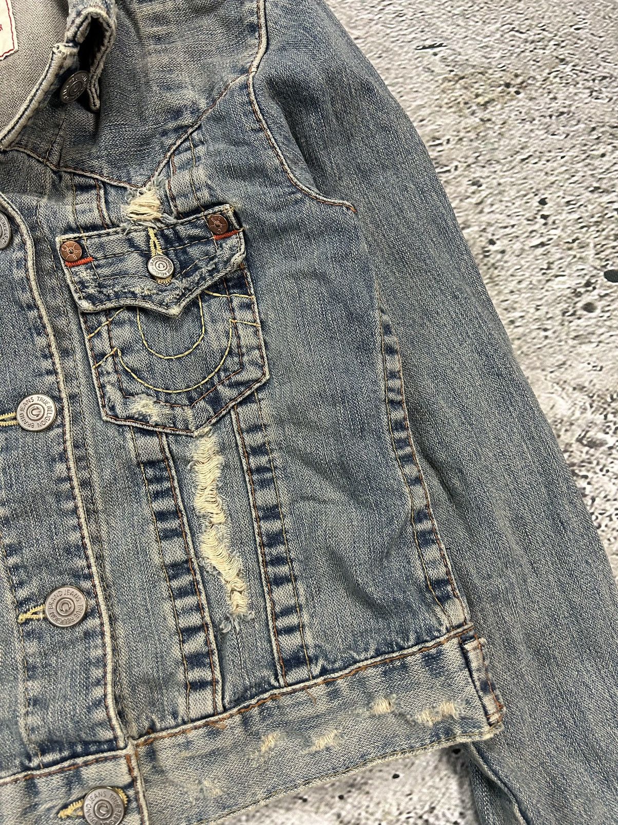 True Religion × Vintage True Religion vintage denim jacket blue contrast stitching Size S / US 4 / IT 40 - 5 Thumbnail
