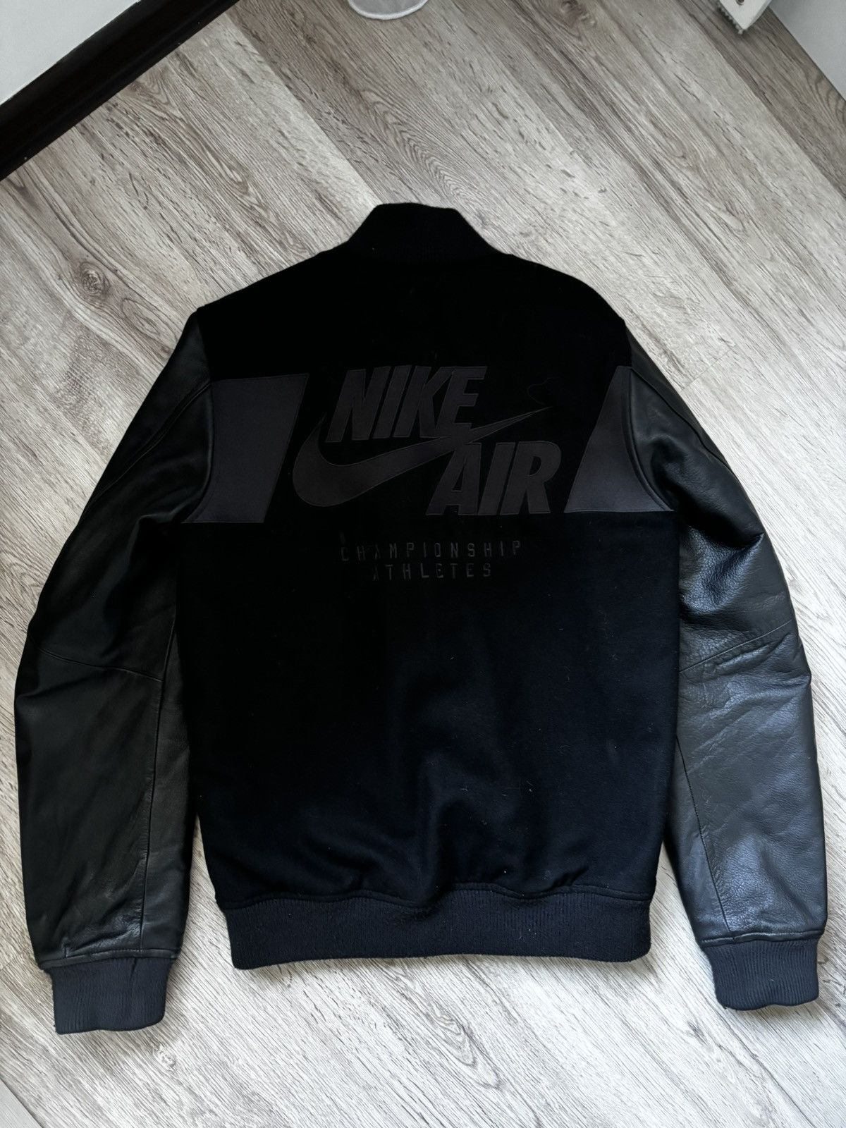 Nike NIKE Destroyer Leather & Wool Varsity Jacket 802644-010 Size US S / EU 44-46 / 1 - 17 Thumbnail