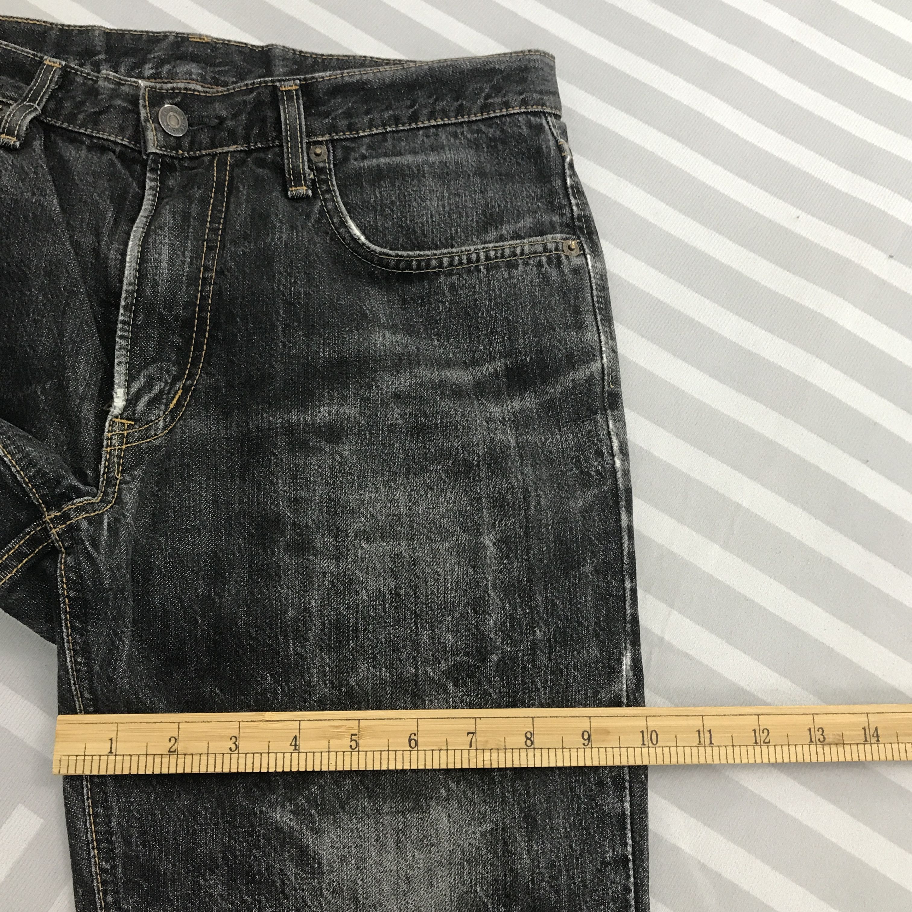 Edwin × Japanese Brand × Vintage Vintage Edwin Black faded distressed Denim jeans Size US 31 - 10 Thumbnail