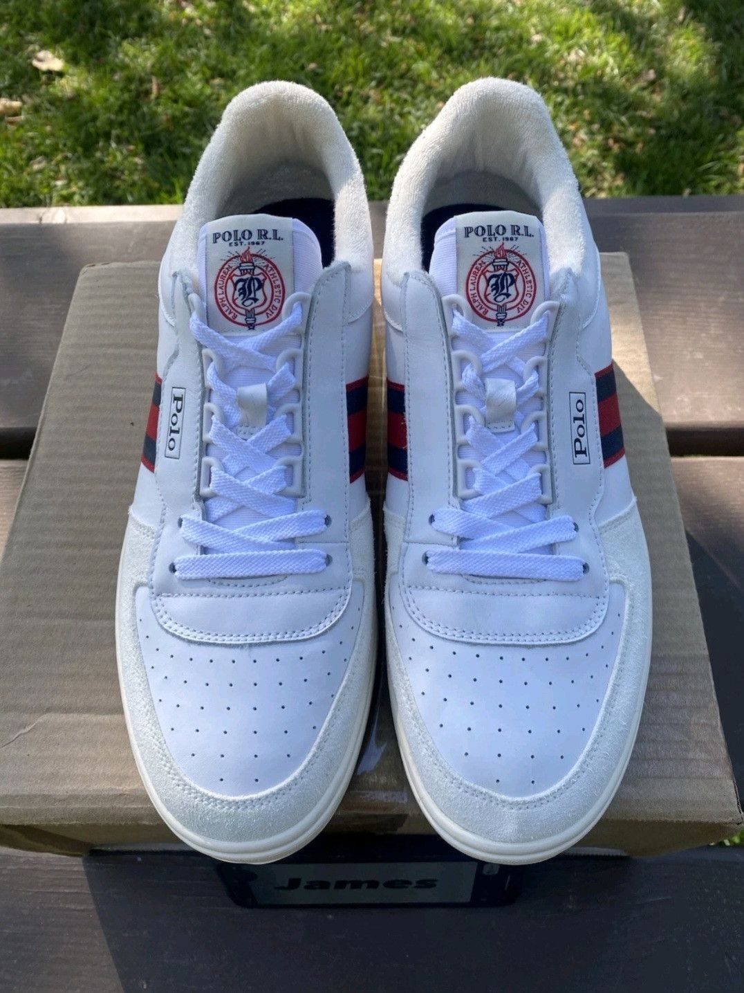 Polo Ralph Lauren Ralph Lauren Polo Court Sneakers White Navy Red Retro 001 Size US 11 / EU 44 - 2 Thumbnail