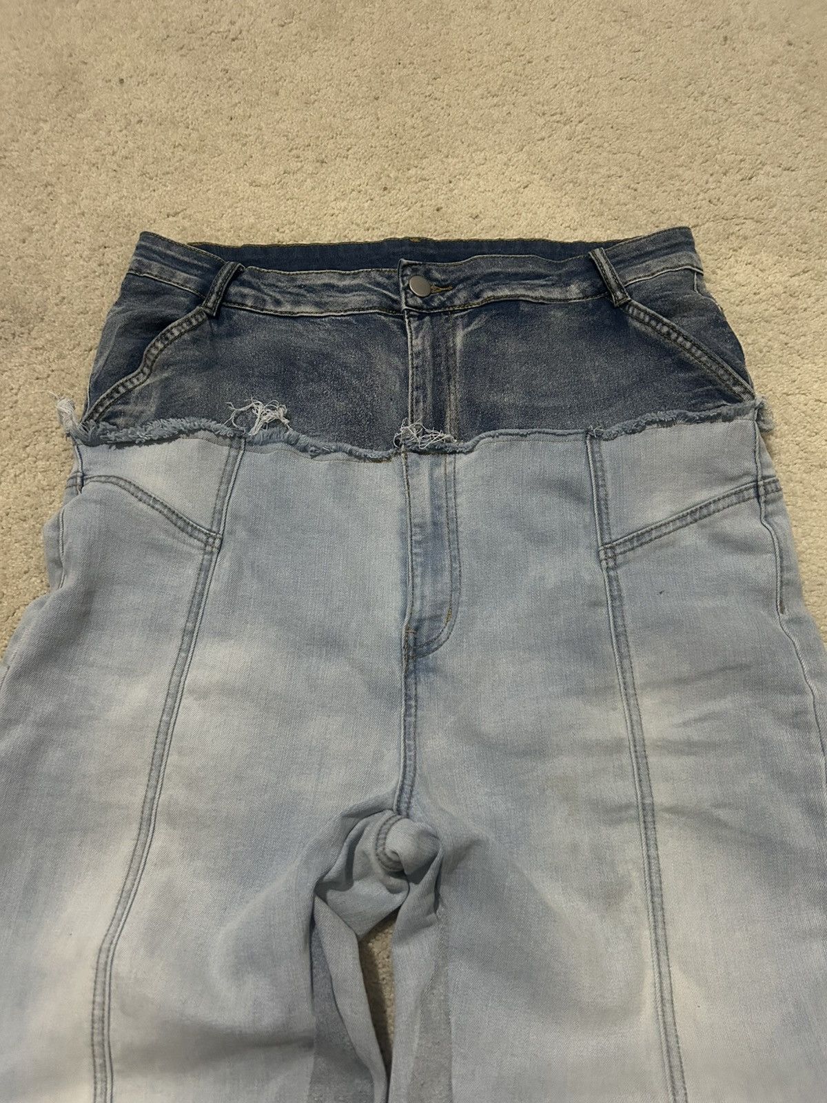 Other BLUE WASHED X CUSTOM DOUBLE WAISTED FLARED DENIM Size US 34 / EU 50 - 4 Thumbnail