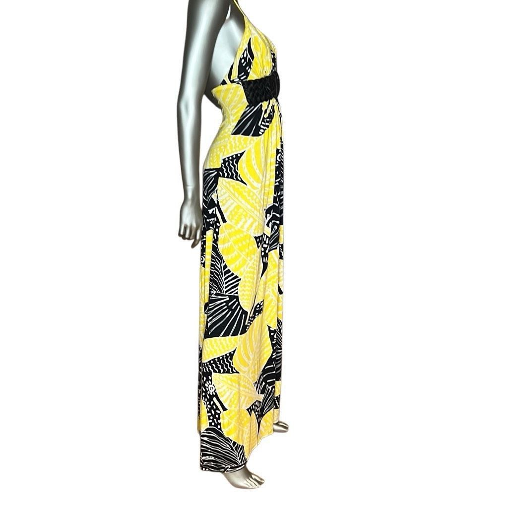 Other NWOT Sky Yellow & Black Tropical Print Maxi Dress S XS (020) Size XS / US 0-2 / IT 36-38 - 5 Thumbnail