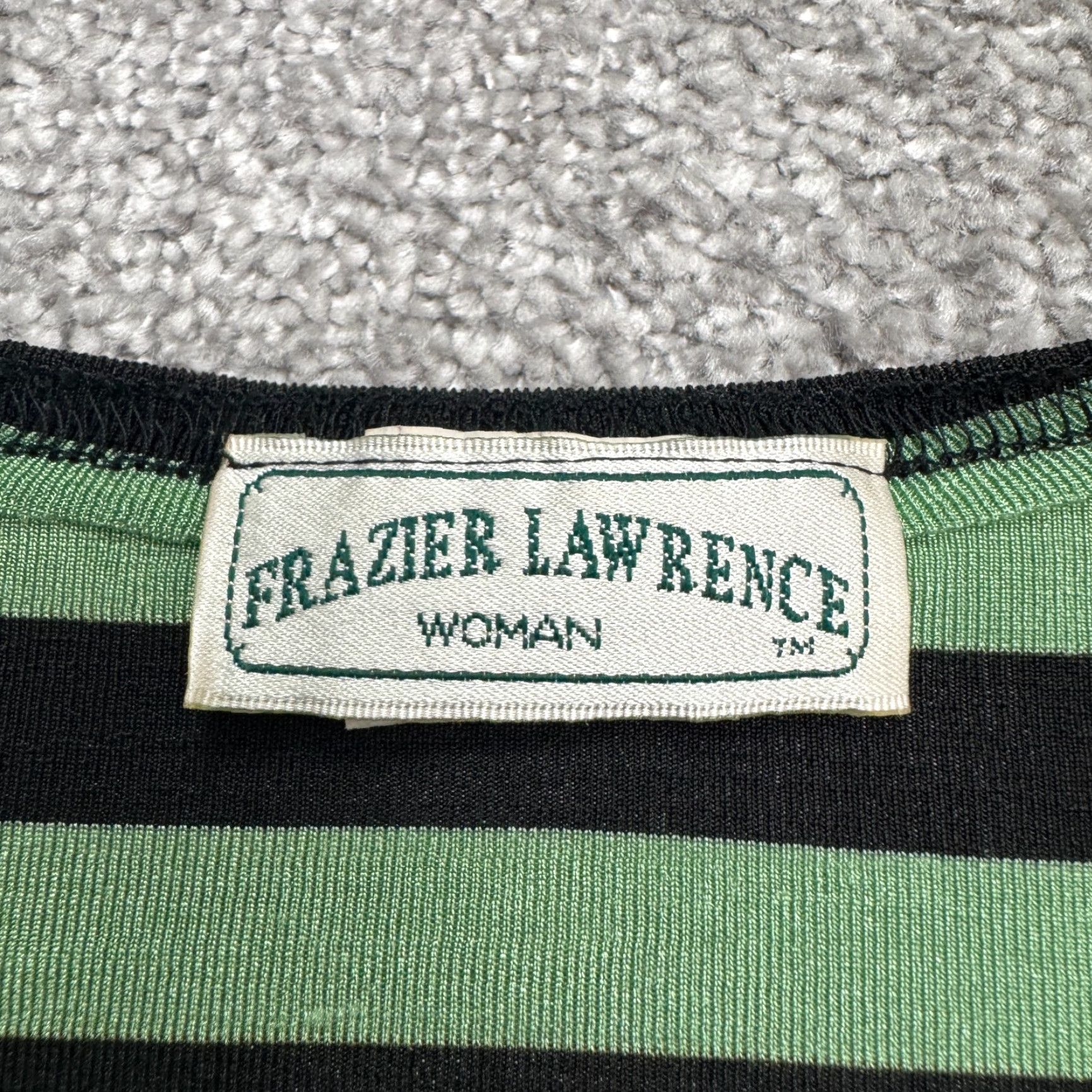 Vintage VINTAGE Frazier Lawrence T-Shirt Womens 2XL Green Black Striped Crew Tee 90s Casual Shirt Womens Size XXL / US 16-18 / IT 52-54 - 3 Thumbnail