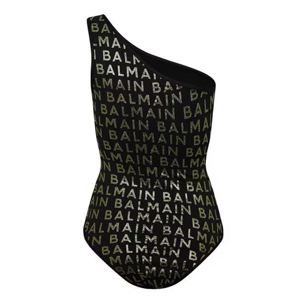 Balmain o1g2r1mq0924 Logo Swimsuit in Black Size S / US 4 / IT 40 - 2 Thumbnail