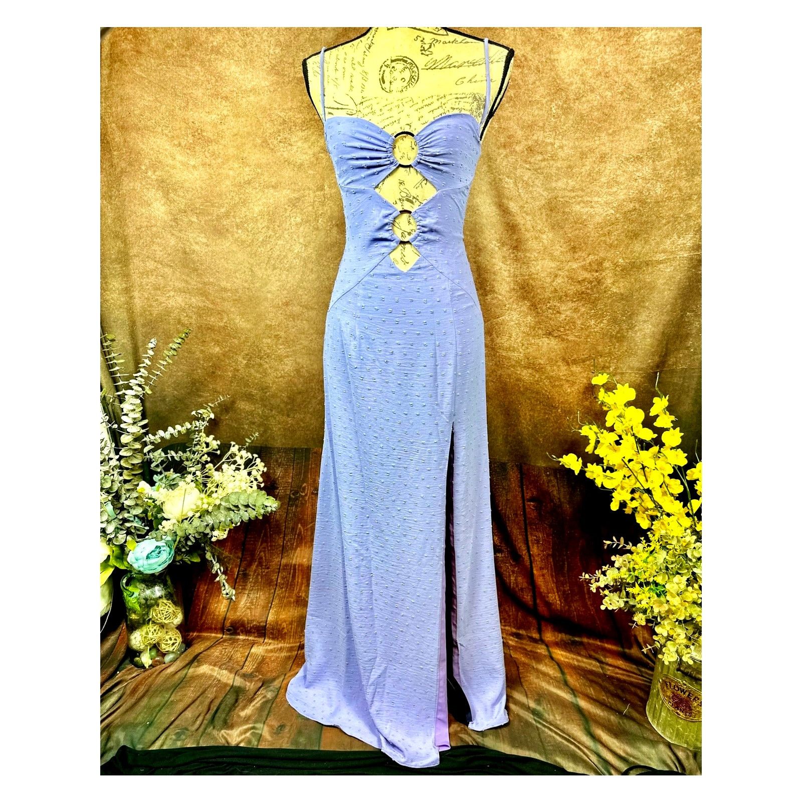 Other Rumer Gypsy Flocked Cut Outs Maxi Dress - Lilac - size XS Size XS / US 0-2 / IT 36-38 - 4 Thumbnail