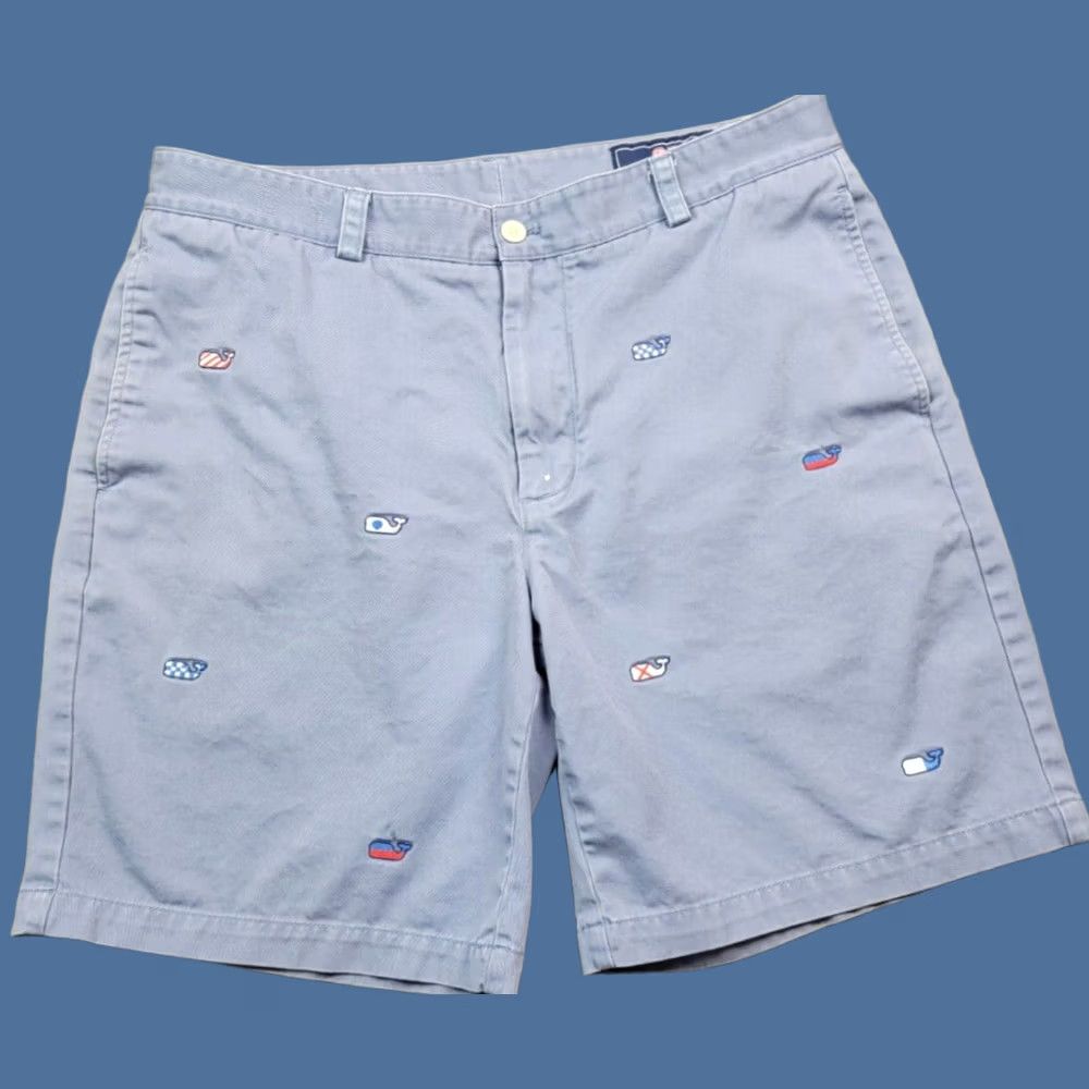 Vineyard Vines Vineyard Vines Club Shorts Mens 35 Blue Logo Whale Embroidered Chino Casual Beach Size US 35 - 1 Thumbnail